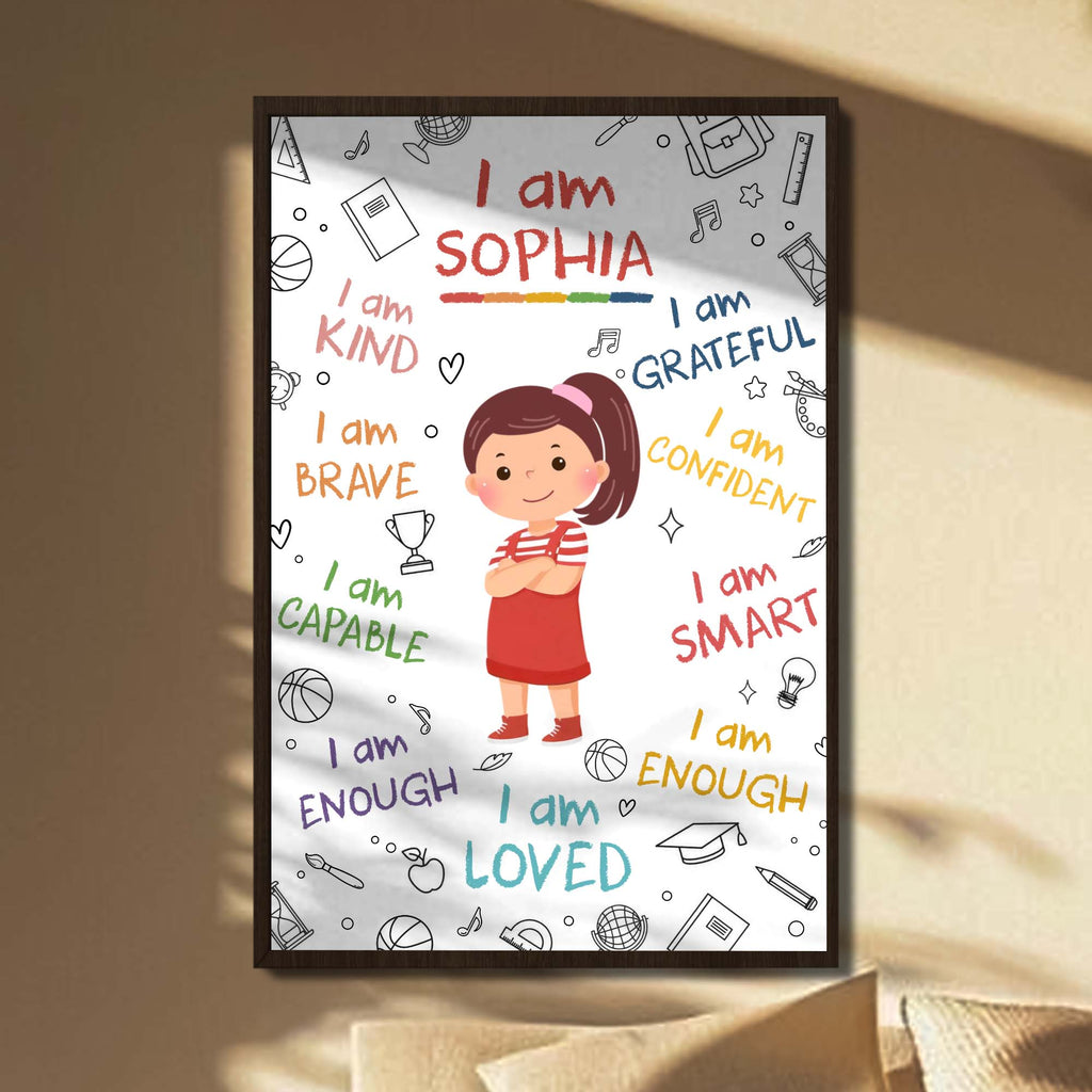 Personalized Affirmation Poster Custom Name Gift for Kids Poster GradoCreations