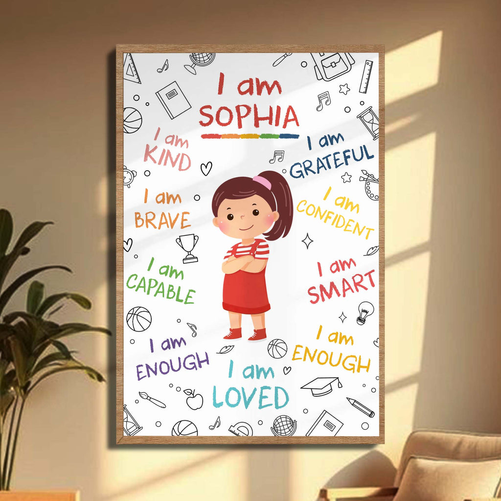 Personalized Affirmation Poster Custom Name Gift for Kids Poster GradoCreations