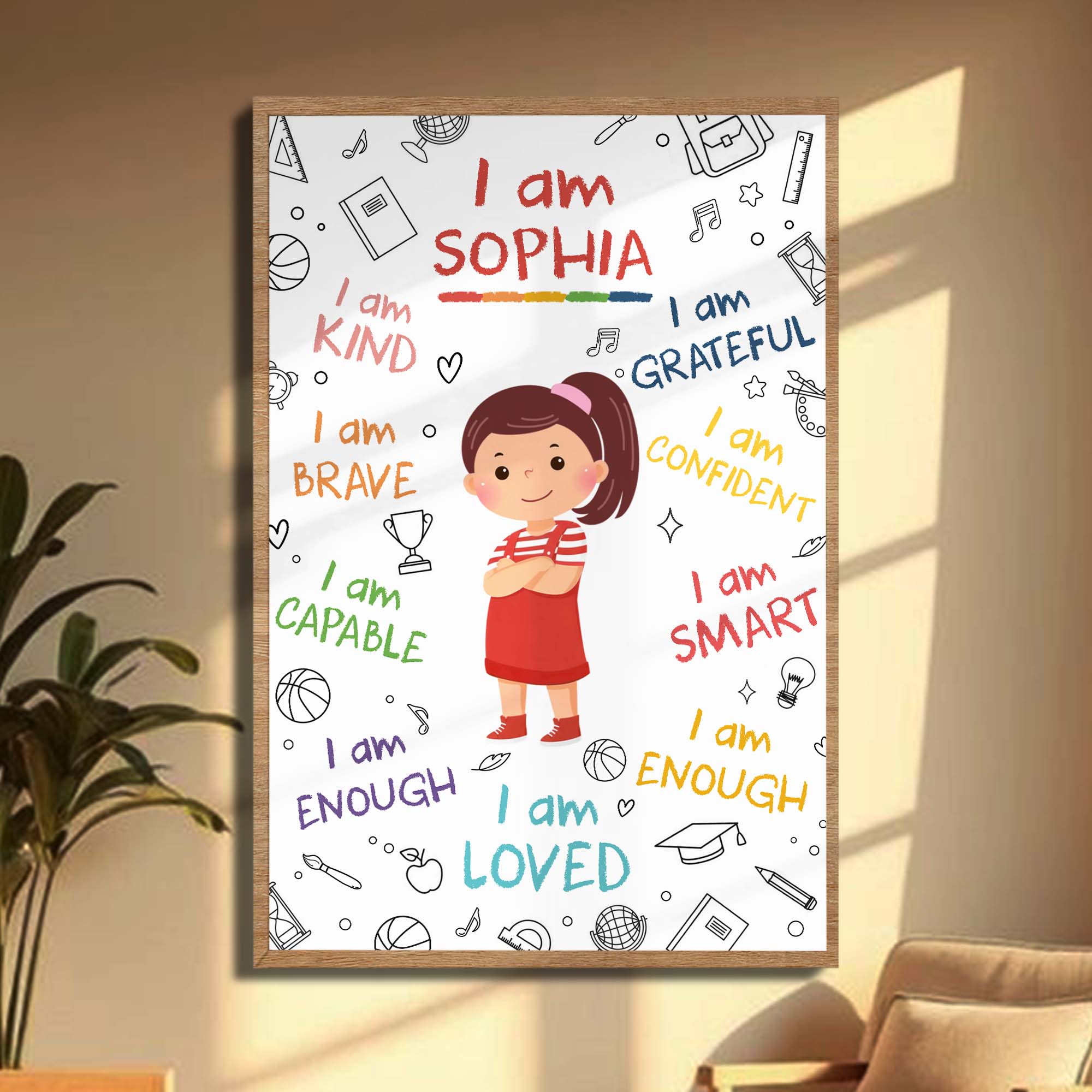 Personalized Affirmation Poster Custom Name Gift for Kids Poster GradoCreations