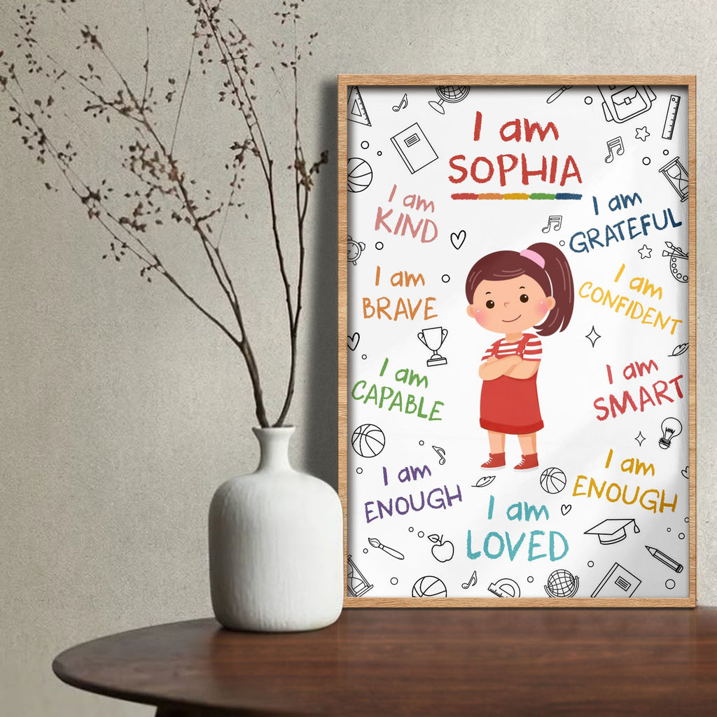 Personalized Affirmation Poster Custom Name Gift for Kids Poster GradoCreations