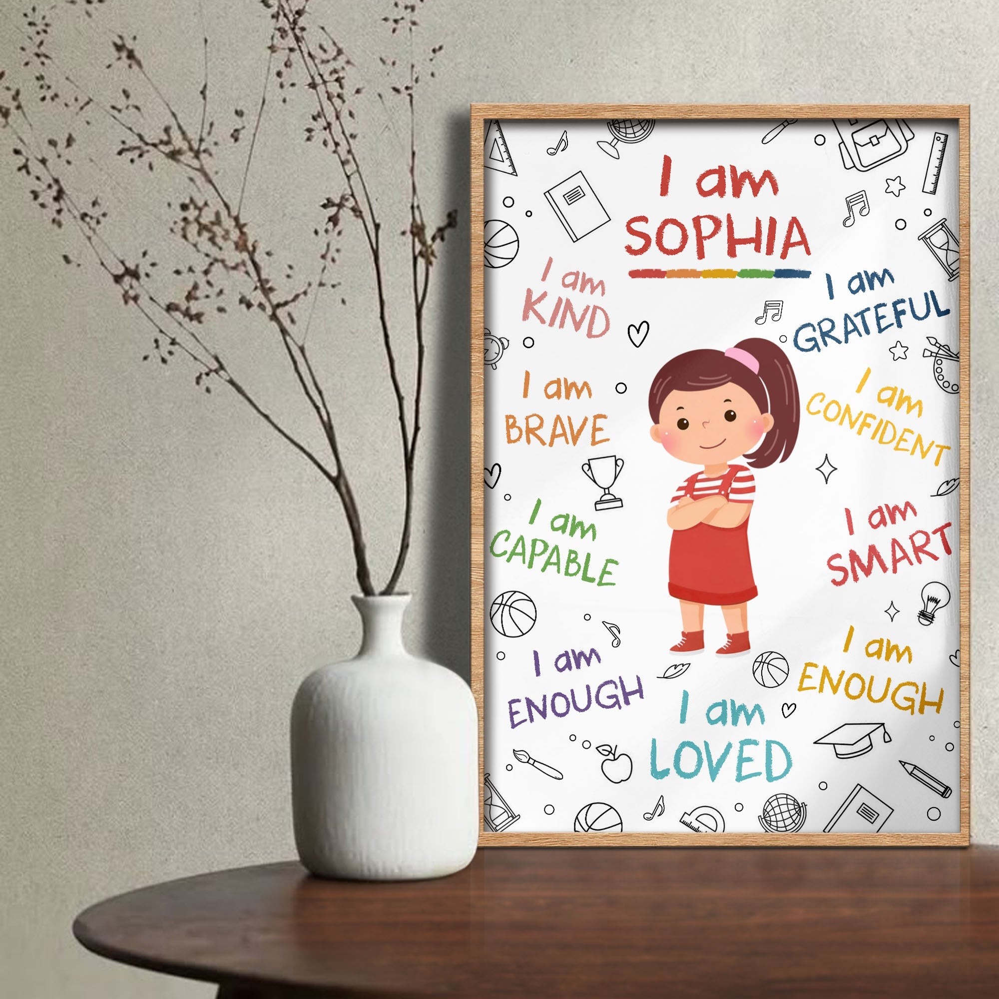 Personalized Affirmation Poster Custom Name Gift for Kids Poster GradoCreations
