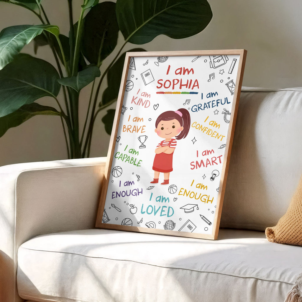 Personalized Affirmation Poster Custom Name Gift for Kids Poster GradoCreations