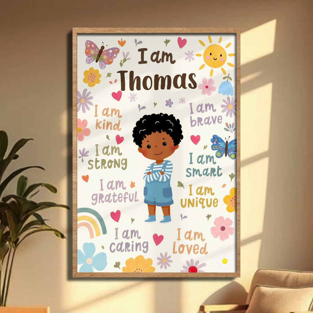 Personalized Vertical Poster Custom Name Affirmations for Kids Poster GradoCreations