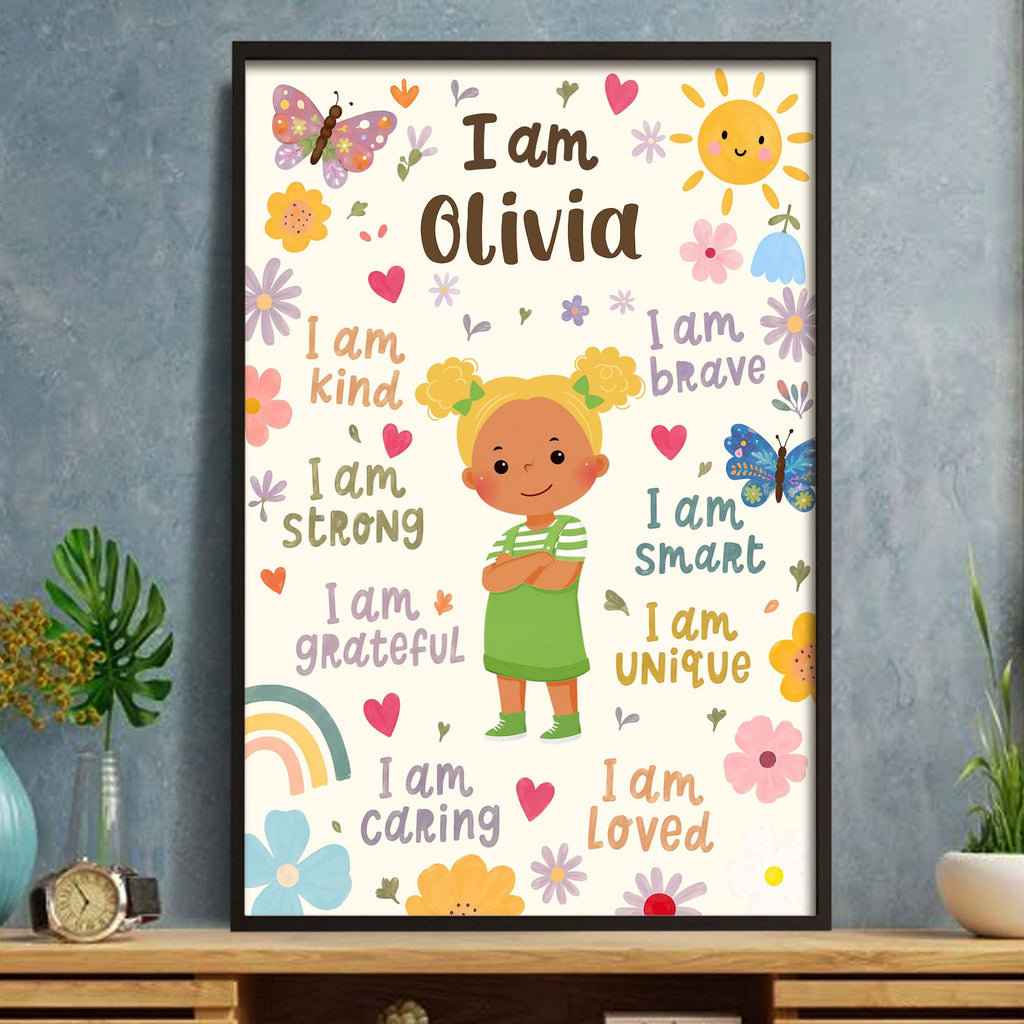Personalized Vertical Poster Custom Name Affirmations for Kids Poster GradoCreations