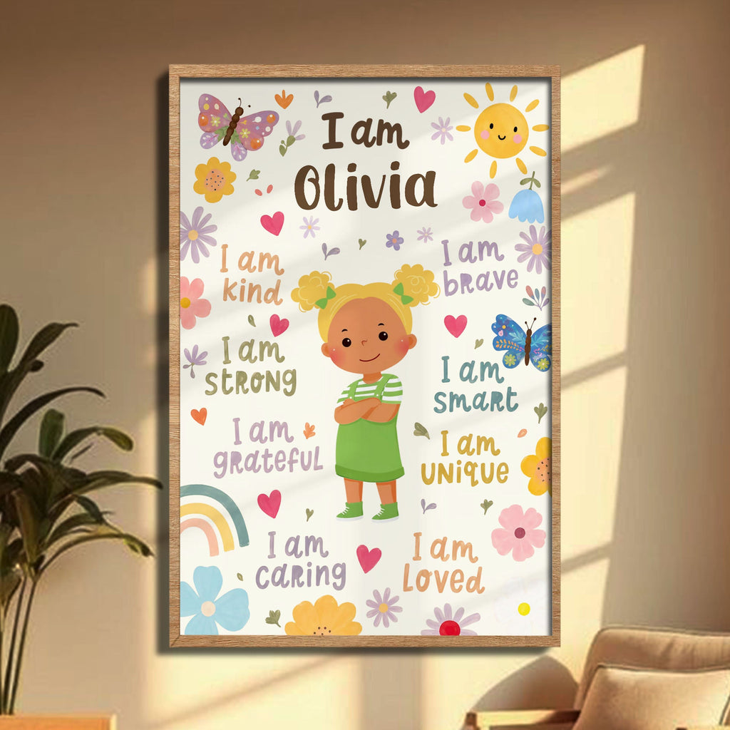 Personalized Vertical Poster Custom Name Affirmations for Kids Poster GradoCreations