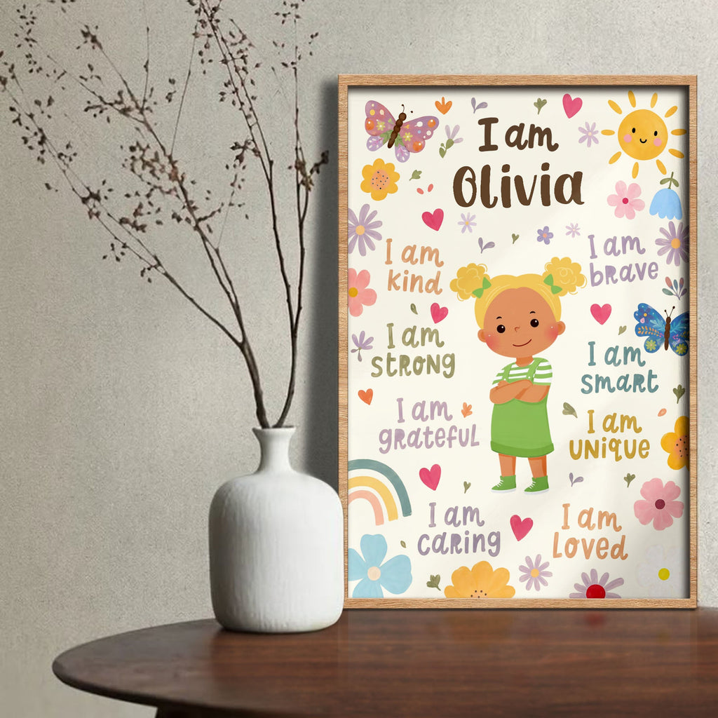 Personalized Vertical Poster Custom Name Affirmations for Kids Poster GradoCreations