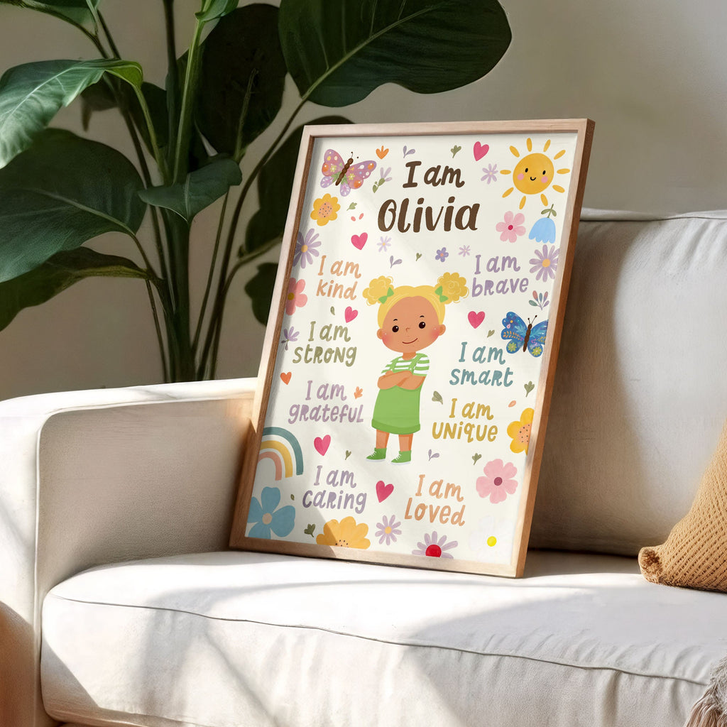 Personalized Vertical Poster Custom Name Affirmations for Kids Poster GradoCreations