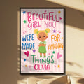 Personalized Vertical Poster Custom Name Gift for Kids Stars Hearts Poster GradoCreations
