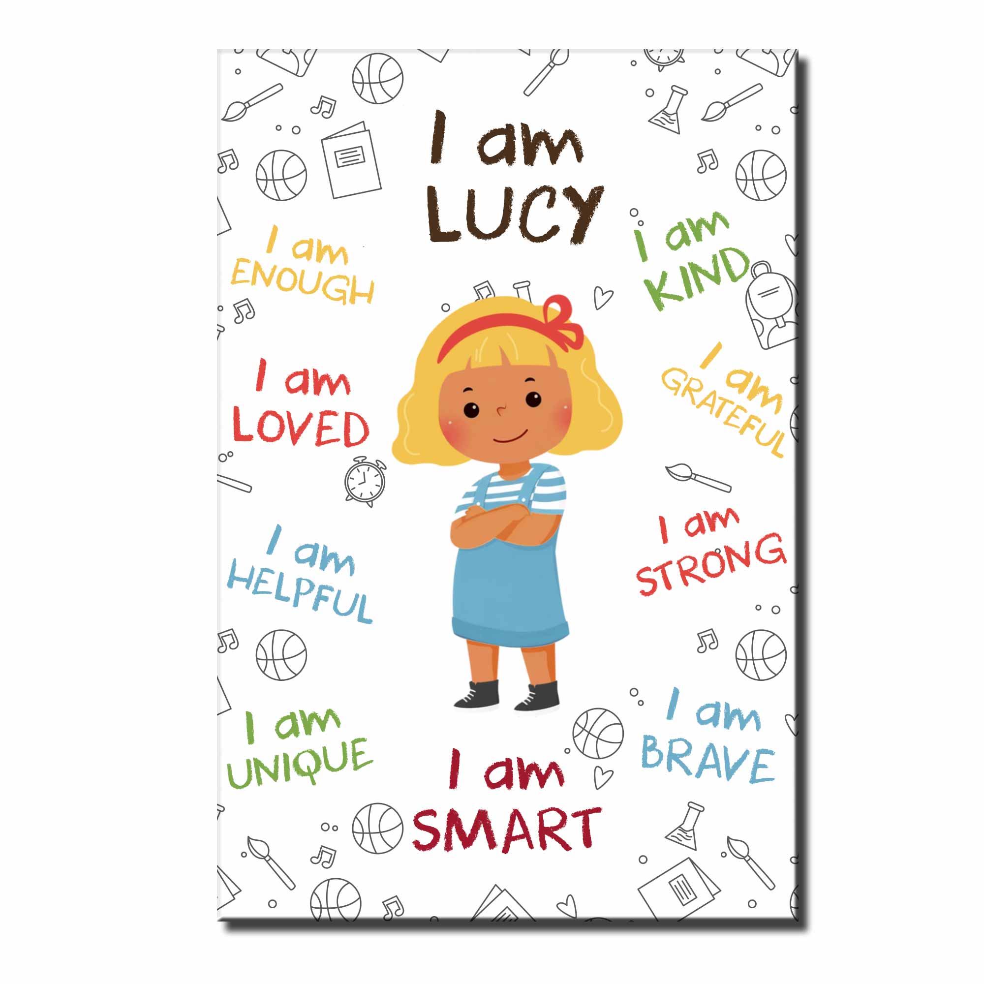 Personalized Affirmation Poster for Kids Cute Custom Art Poster GradoCreations