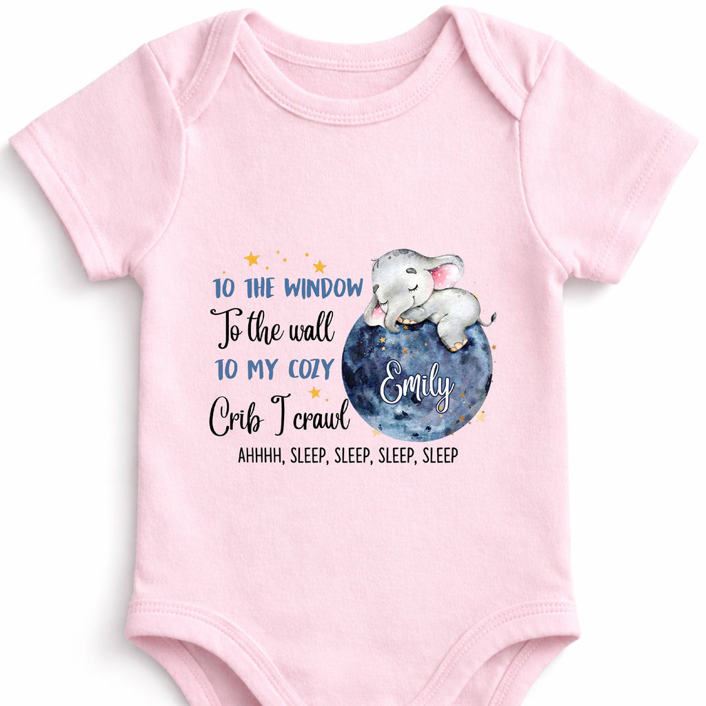 Personalized Custom Baby Onesie Cute Elephant Moon Gift Baby Onesie GradoCreations