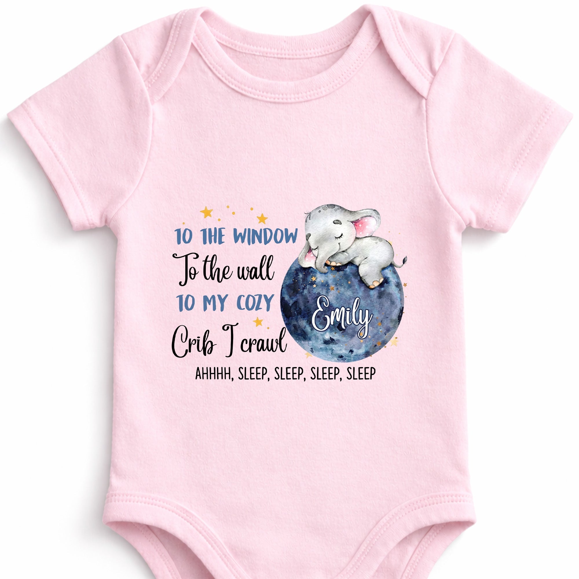 Personalized Custom Baby Onesie Cute Elephant Moon Gift Baby Onesie GradoCreations