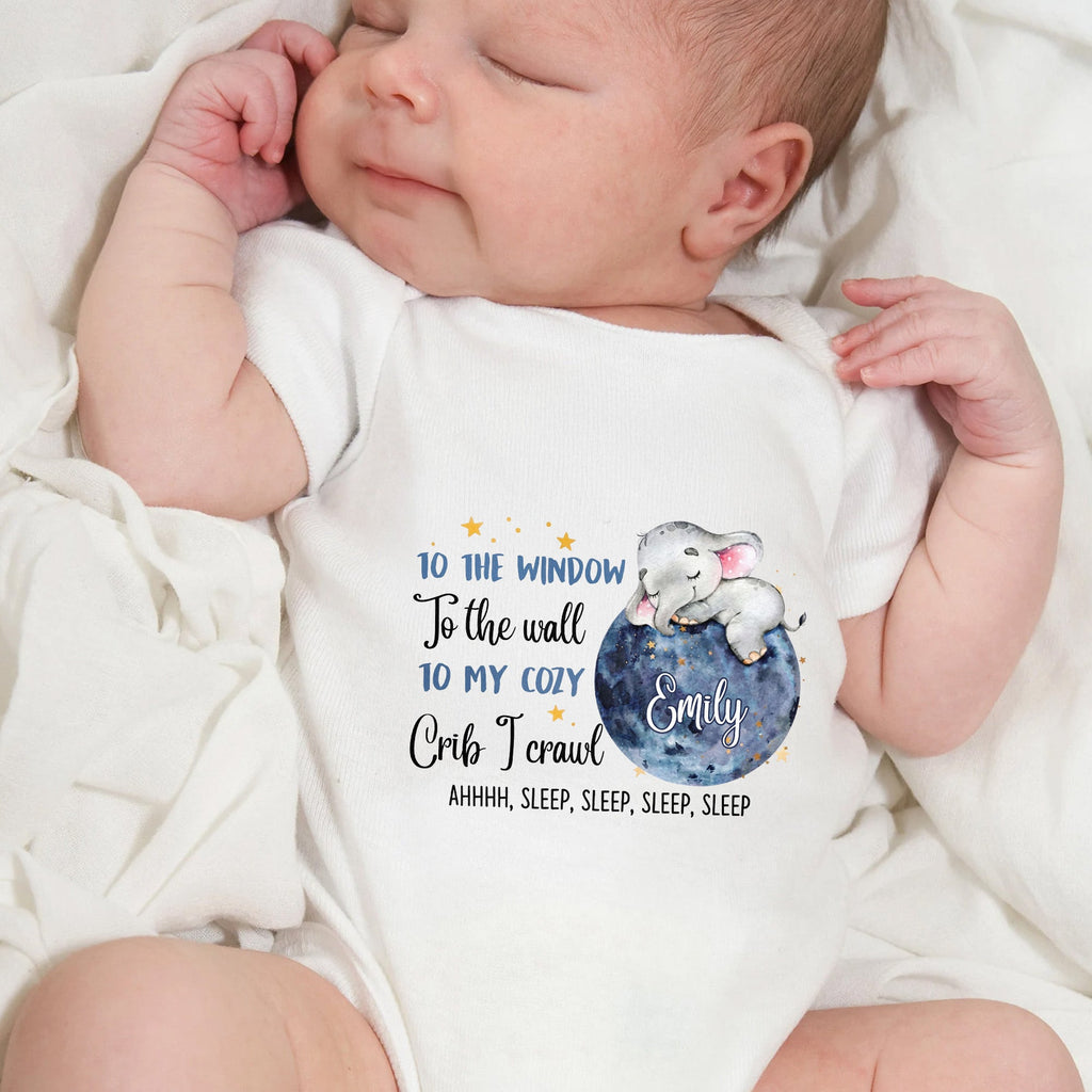 Personalized Custom Baby Onesie Cute Elephant Moon Gift Baby Onesie GradoCreations