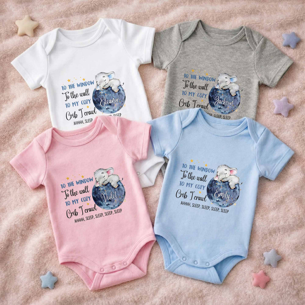 Personalized Custom Baby Onesie Cute Elephant Moon Gift Baby Onesie GradoCreations