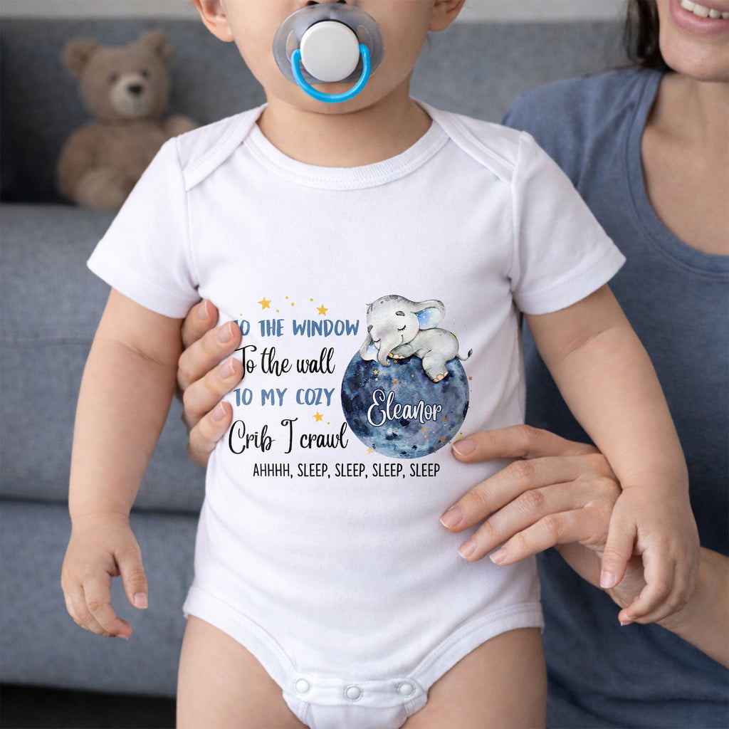 Personalized Custom Baby Onesie Cute Elephant Moon Gift Baby Onesie GradoCreations