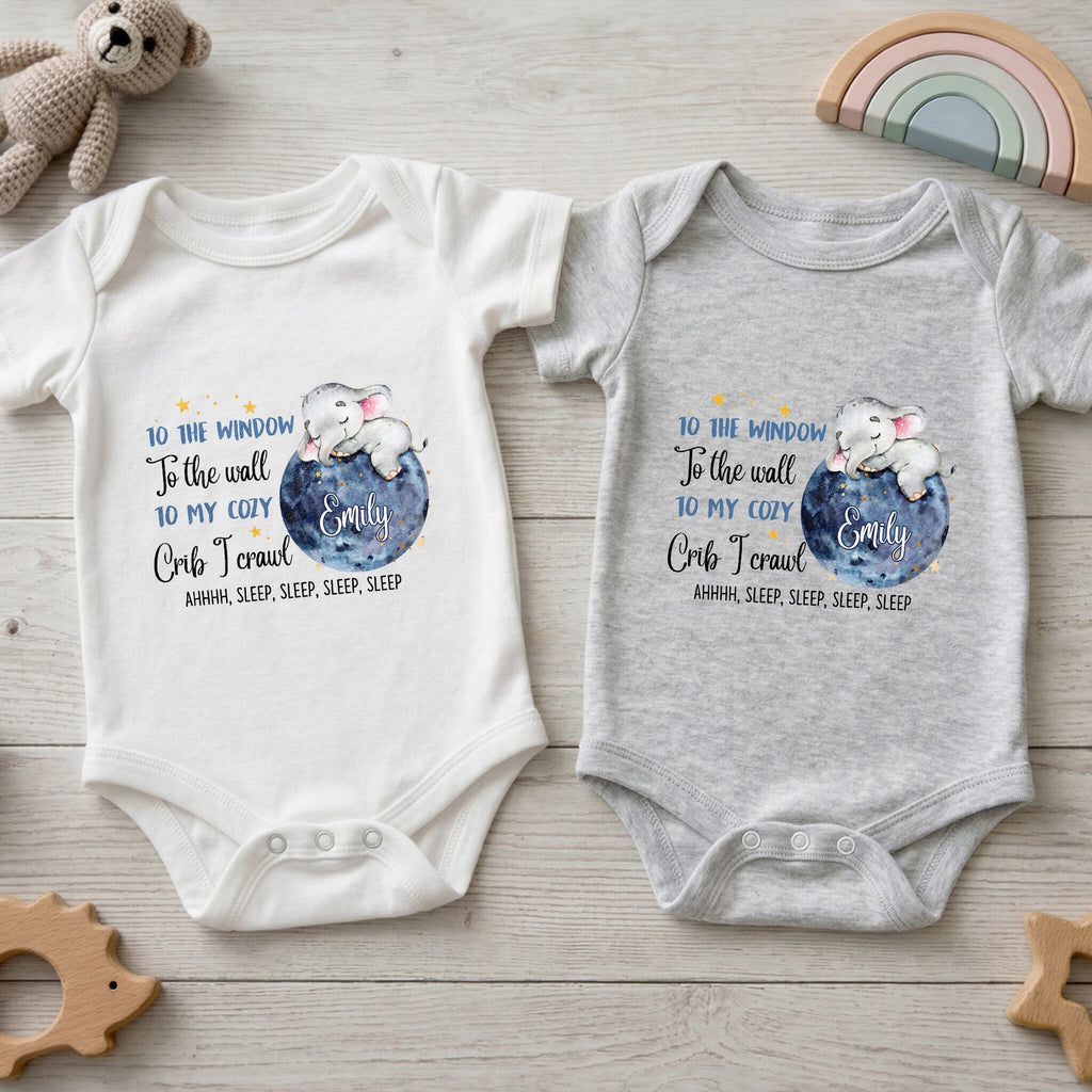 Personalized Custom Baby Onesie Cute Elephant Moon Gift Baby Onesie GradoCreations