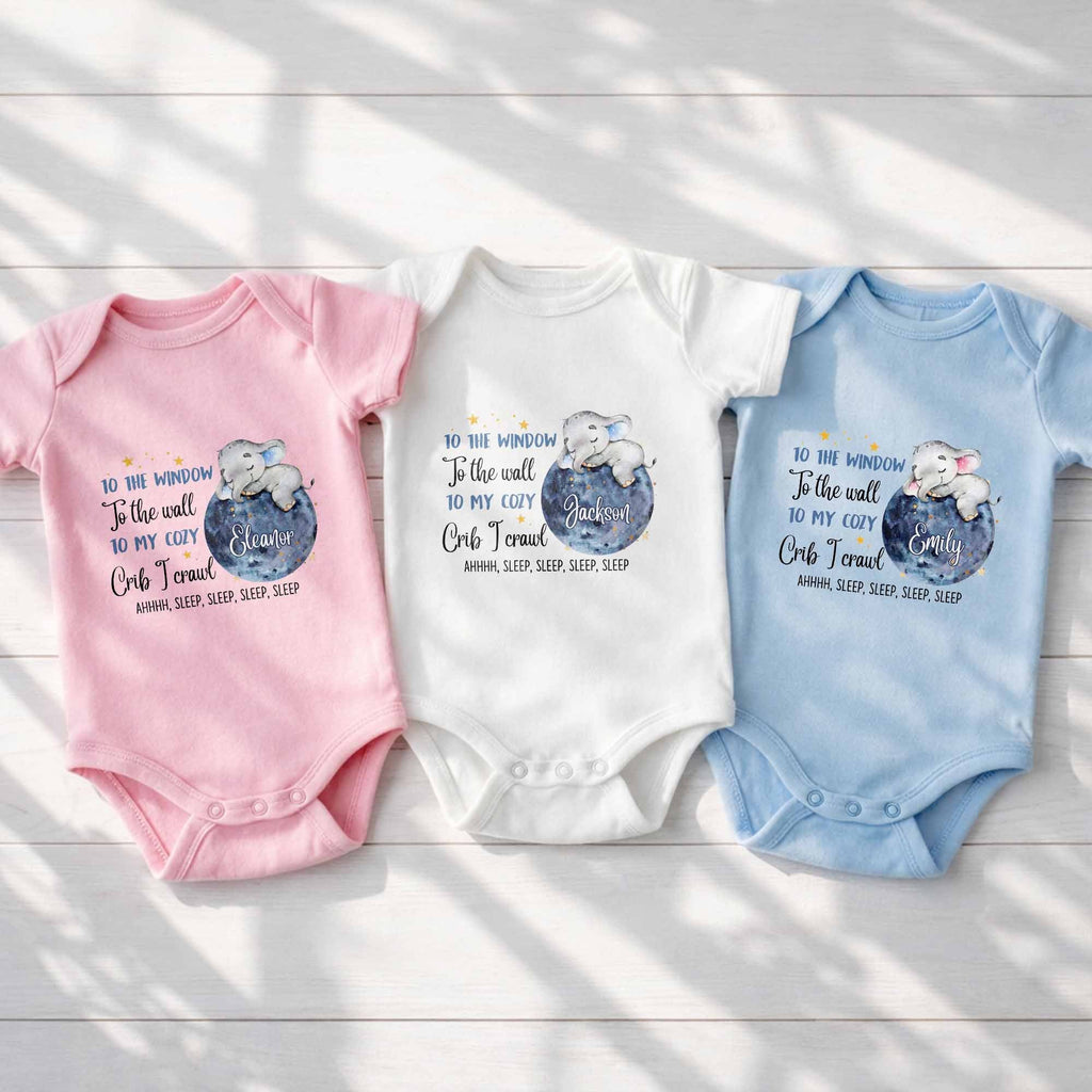 Personalized Custom Baby Onesie Cute Elephant Moon Gift Baby Onesie GradoCreations