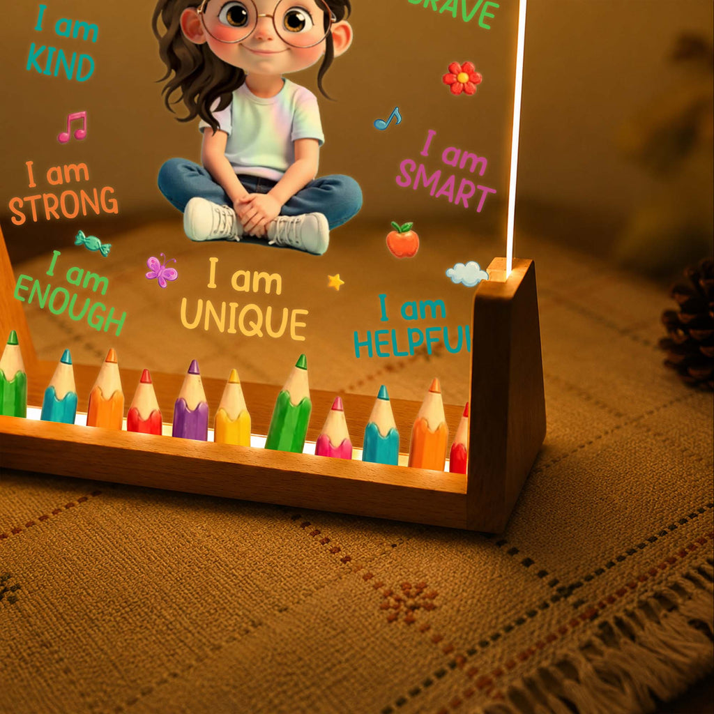 Personalized Acrylic Night Light Custom Name Gift for Kids Wood and Acrylic Night Light GradoCreations