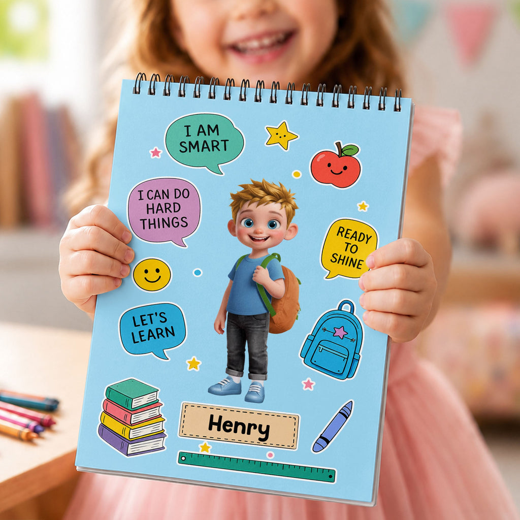 Personalized Sketch Book Custom Name Gift for Boys Kids Sketch Book GradoCreations