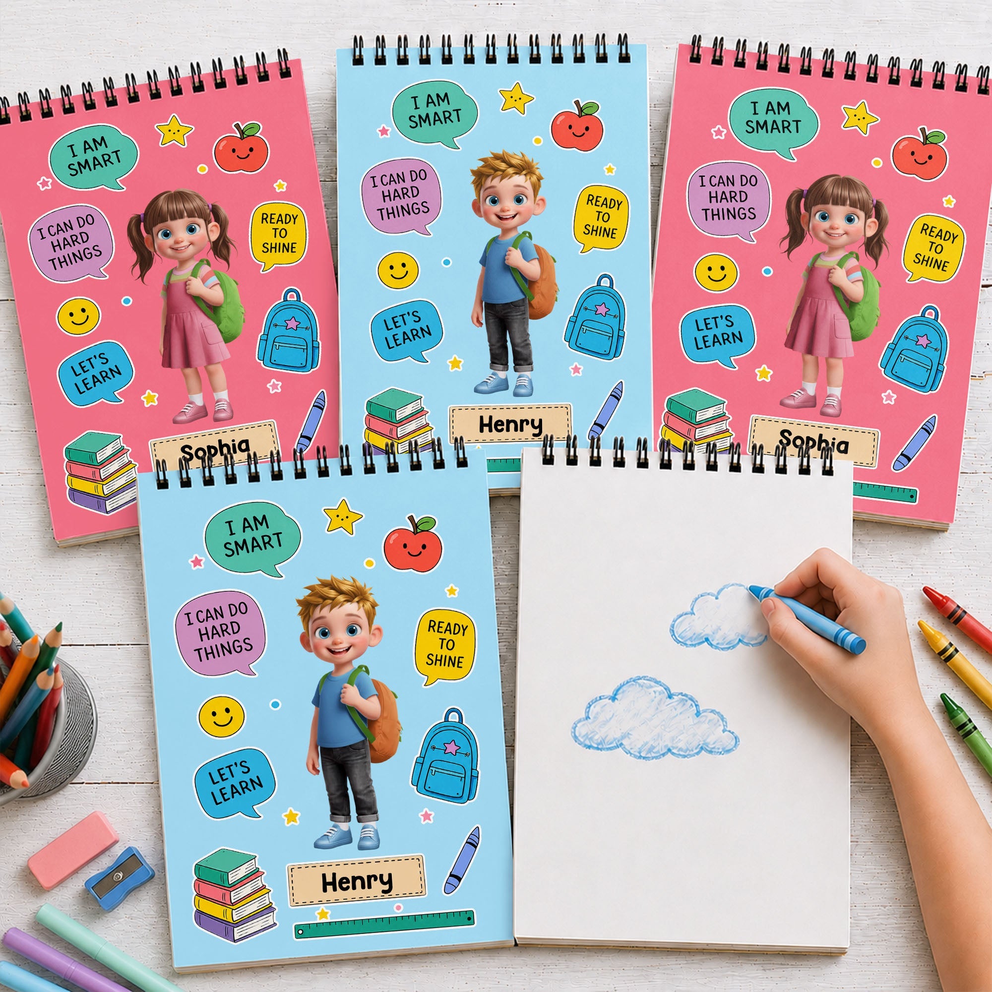 Personalized Sketch Book Custom Name Gift for Boys Kids Sketch Book GradoCreations