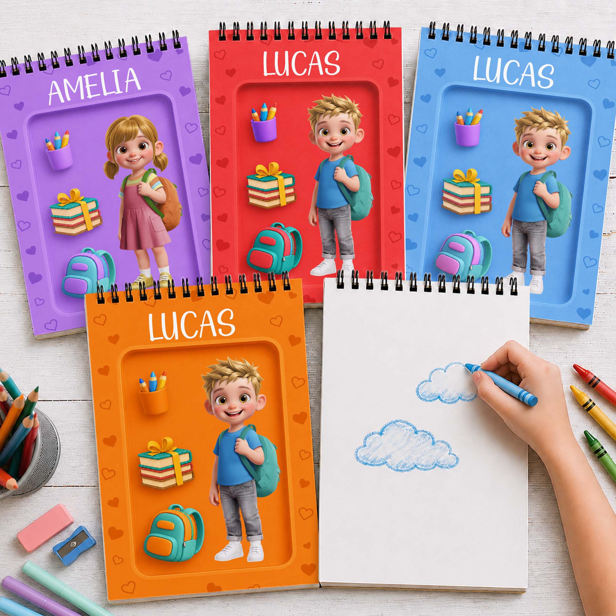 Personalized Sketch Book Custom Name Gift for Students Sketch Book GradoCreations