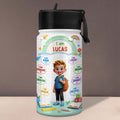 Personalized Kids Water Bottle Custom Name Straw Lid Gift Kid Water Bottle GradoCreations