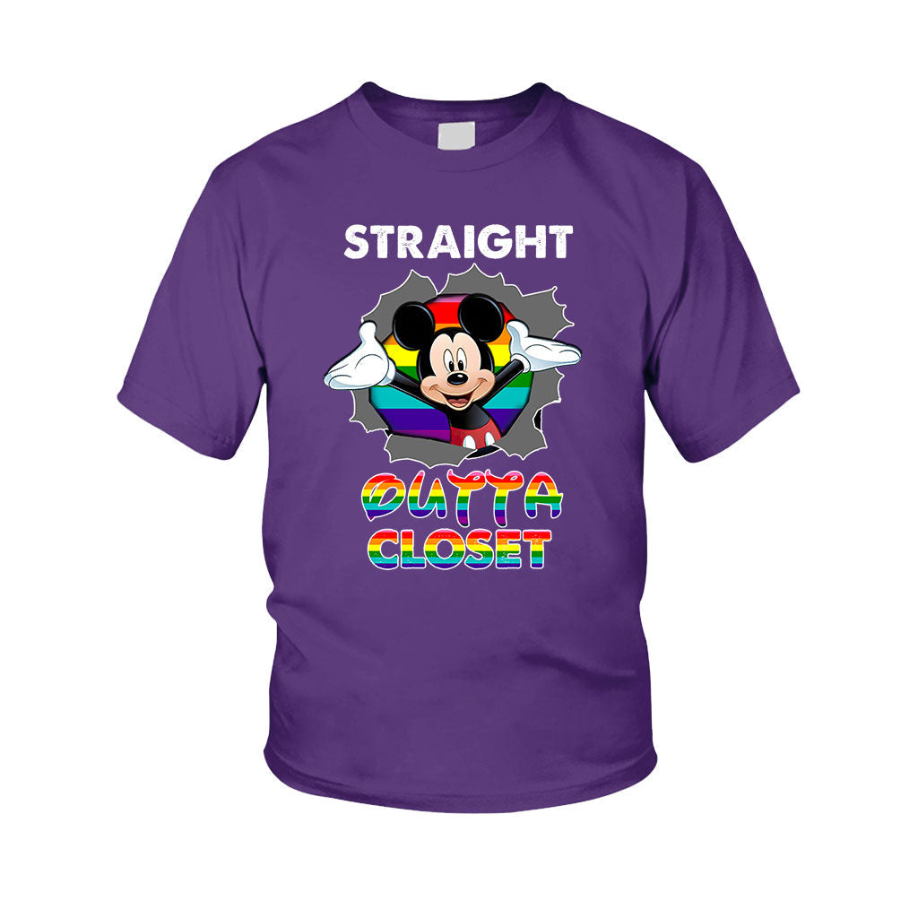 Personalized LGBT Support Kid Shirt Straight Outta Closet Kid Shirt GradoCreations