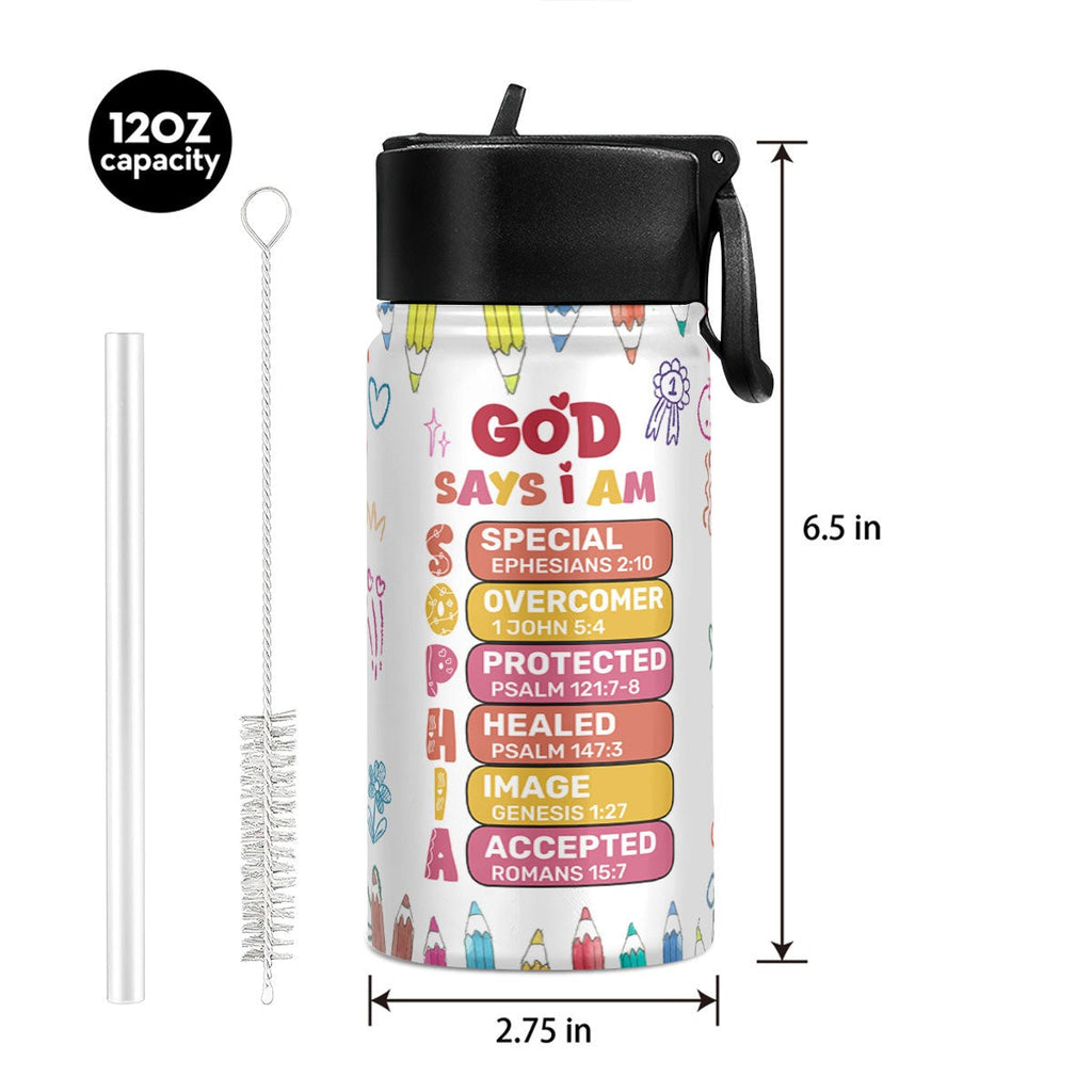 Personalized Kids Stainless Steel Water Bottle Custom Photo Gift Kid Water Bottle GradoCreations