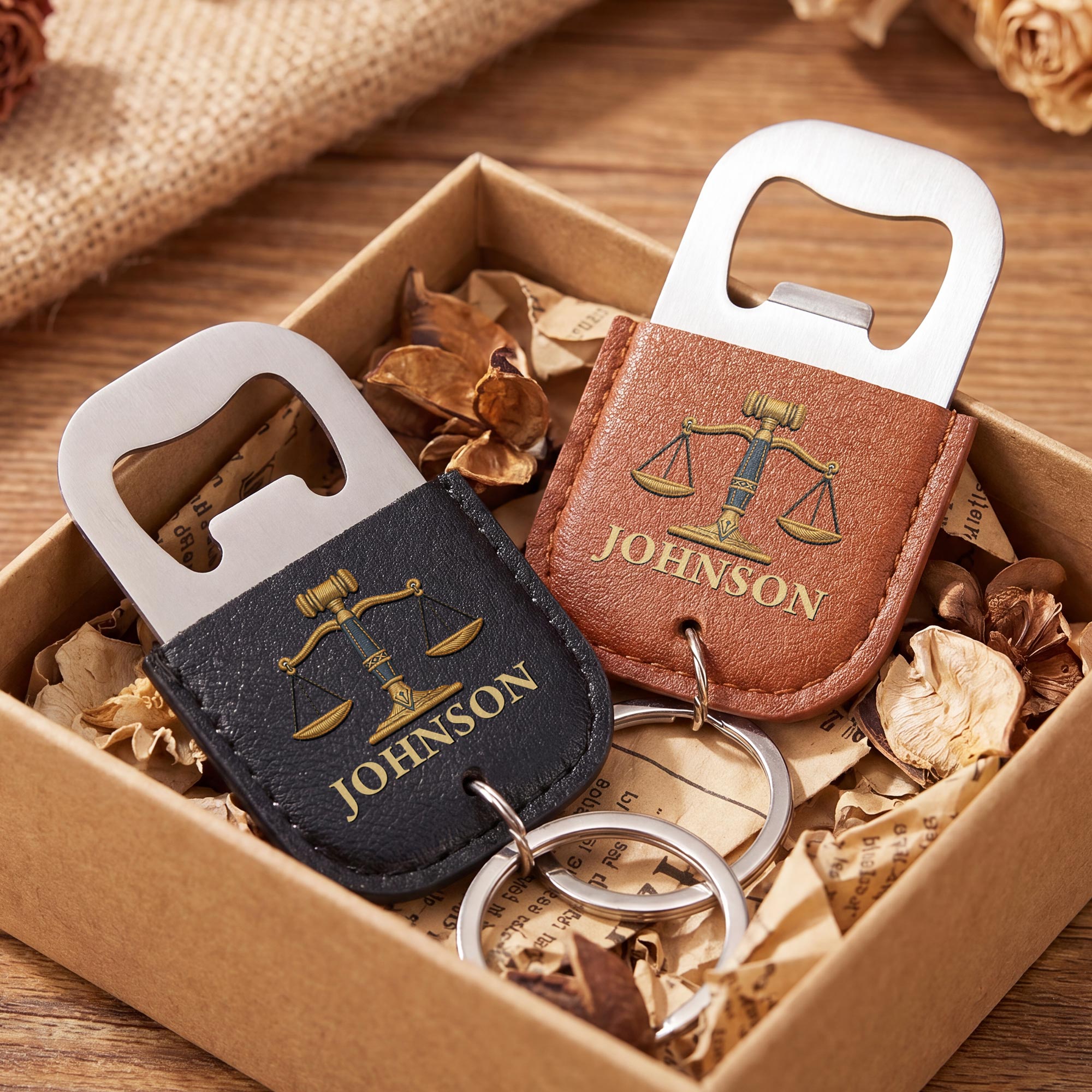 Personalized Leather Bottle Opener Keychain Custom Name Gift for Lawyers Leather Bottle Opener Keychain GradoCreations
