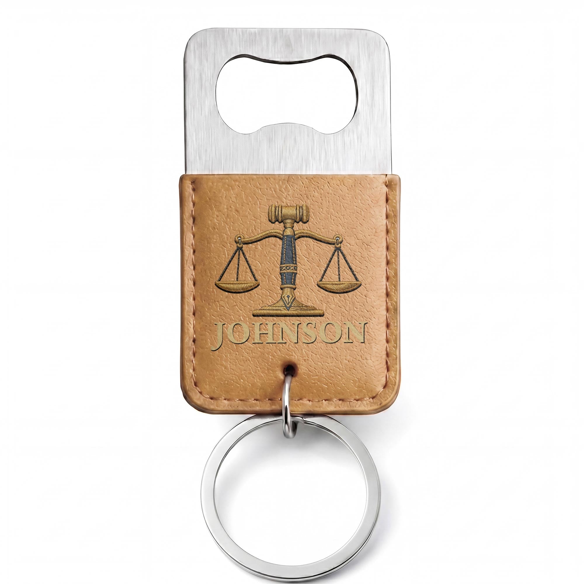 Personalized Leather Bottle Opener Keychain Custom Name Gift for Lawyers Leather Bottle Opener Keychain GradoCreations