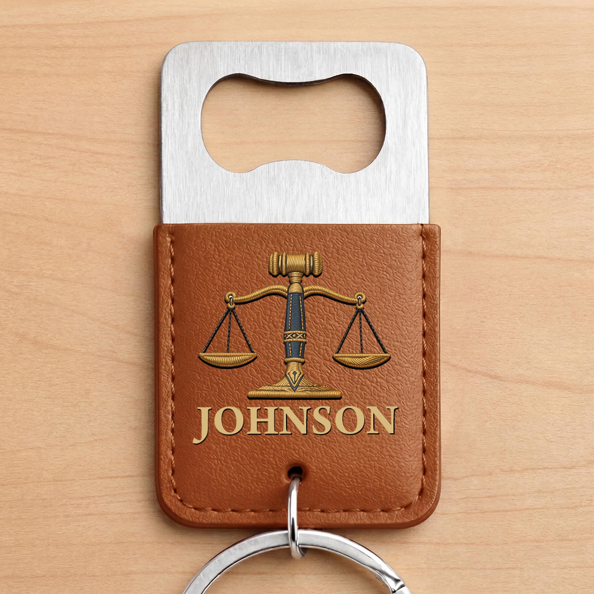 Personalized Leather Bottle Opener Keychain Custom Name Gift for Lawyers Leather Bottle Opener Keychain GradoCreations