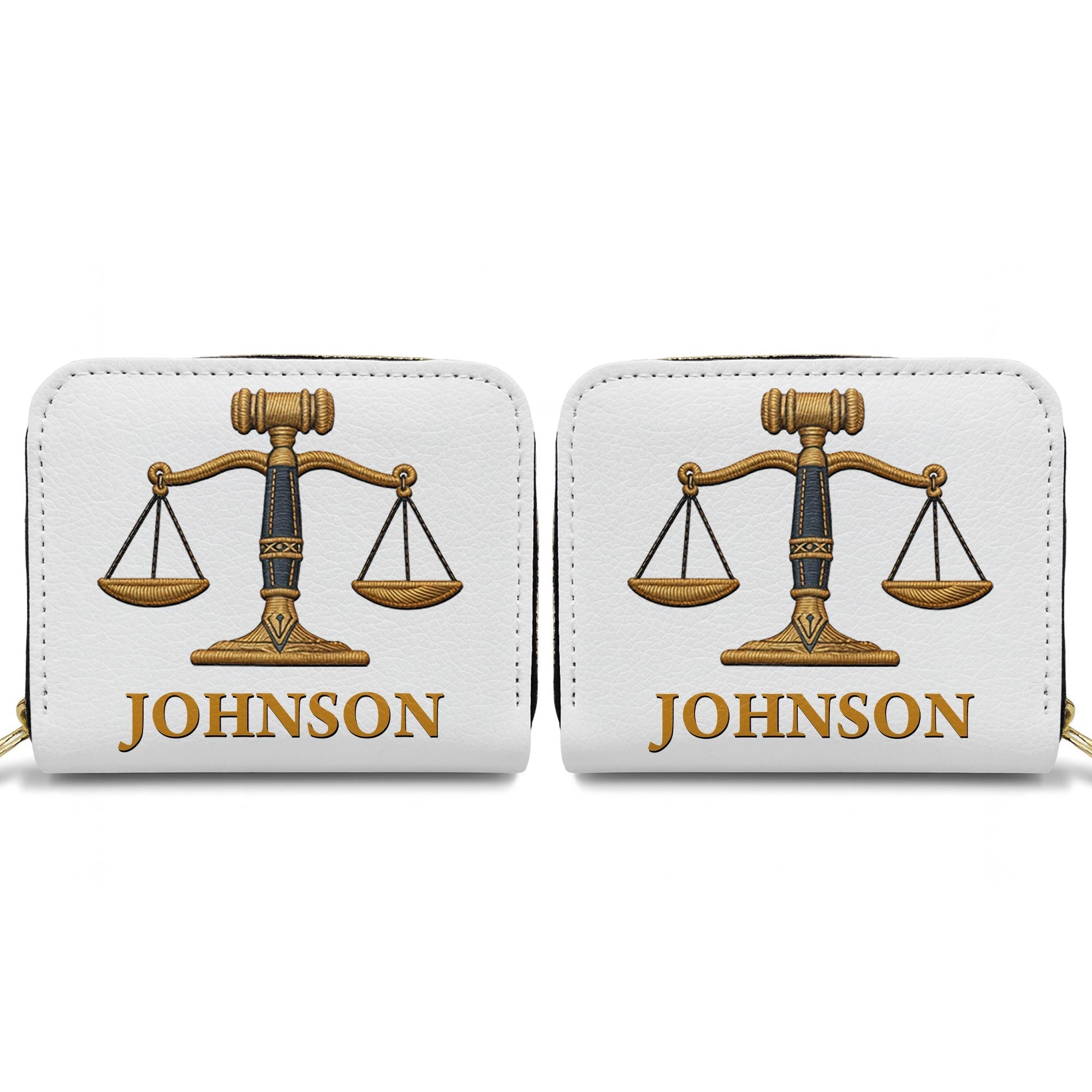 Personalized Custom Leather Wallet with Gavel for Lawyers Leather Wallet GradoCreations