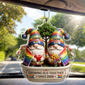 Personalized Rainbow Gnomes Acrylic Ornament Custom Gift for Couples Car Acrylic Ornament GradoCreations