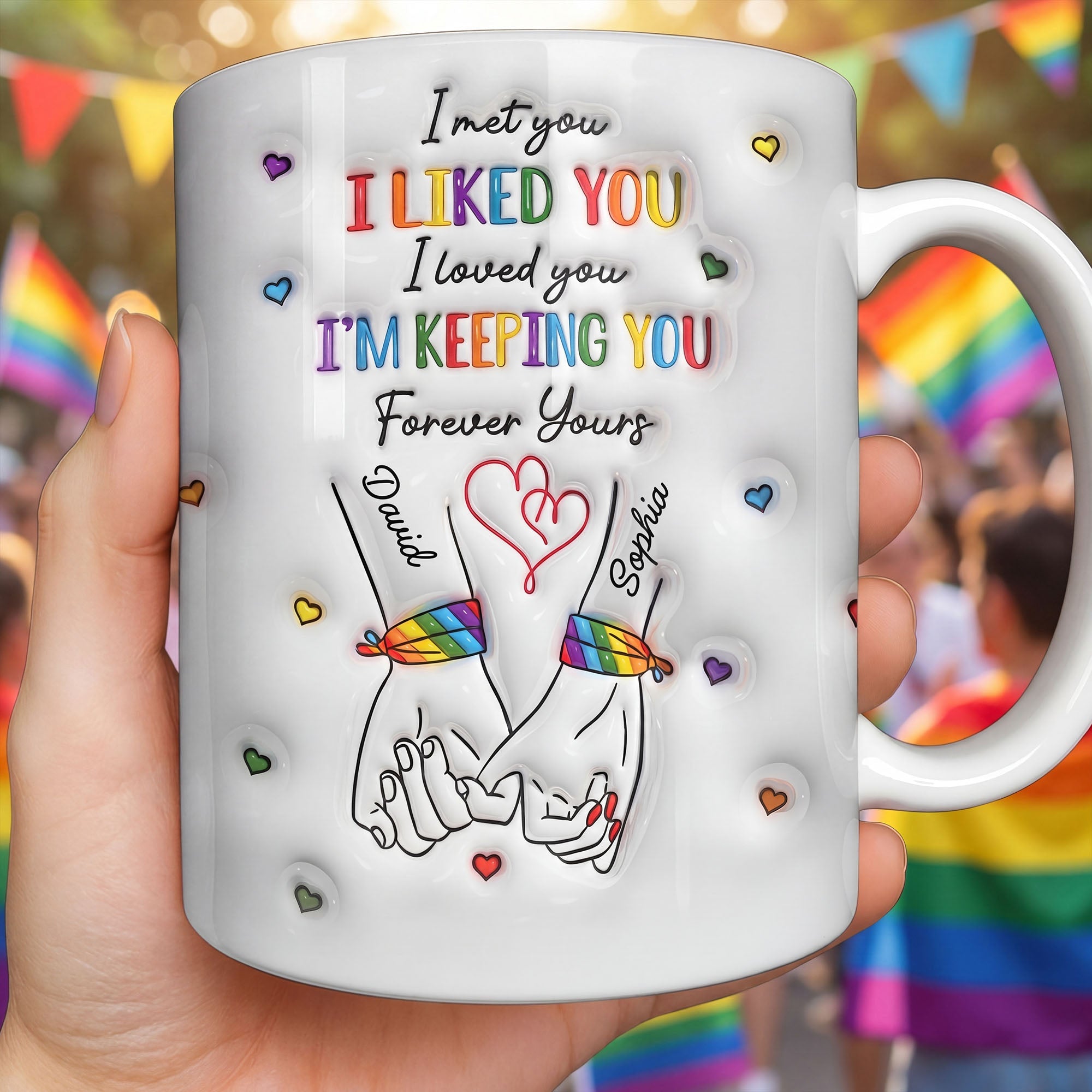 Personalized Edge-to-Edge Mug Custom Couples Gift Rainbow Love Edge-to-edge Mug GradoCreations