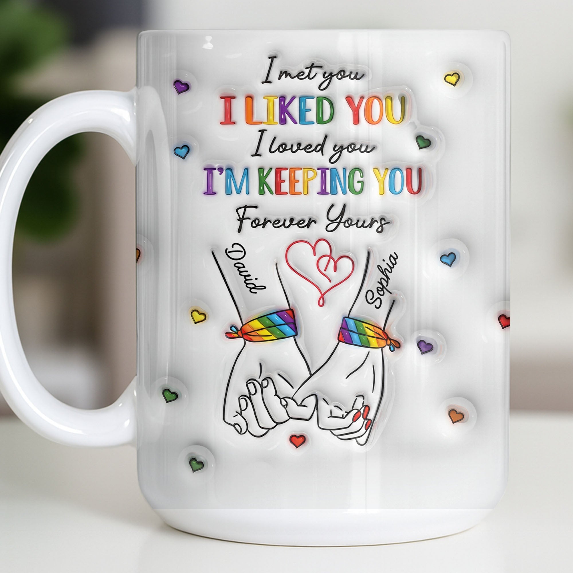 Personalized Edge-to-Edge Mug Custom Couples Gift Rainbow Love Edge-to-edge Mug GradoCreations