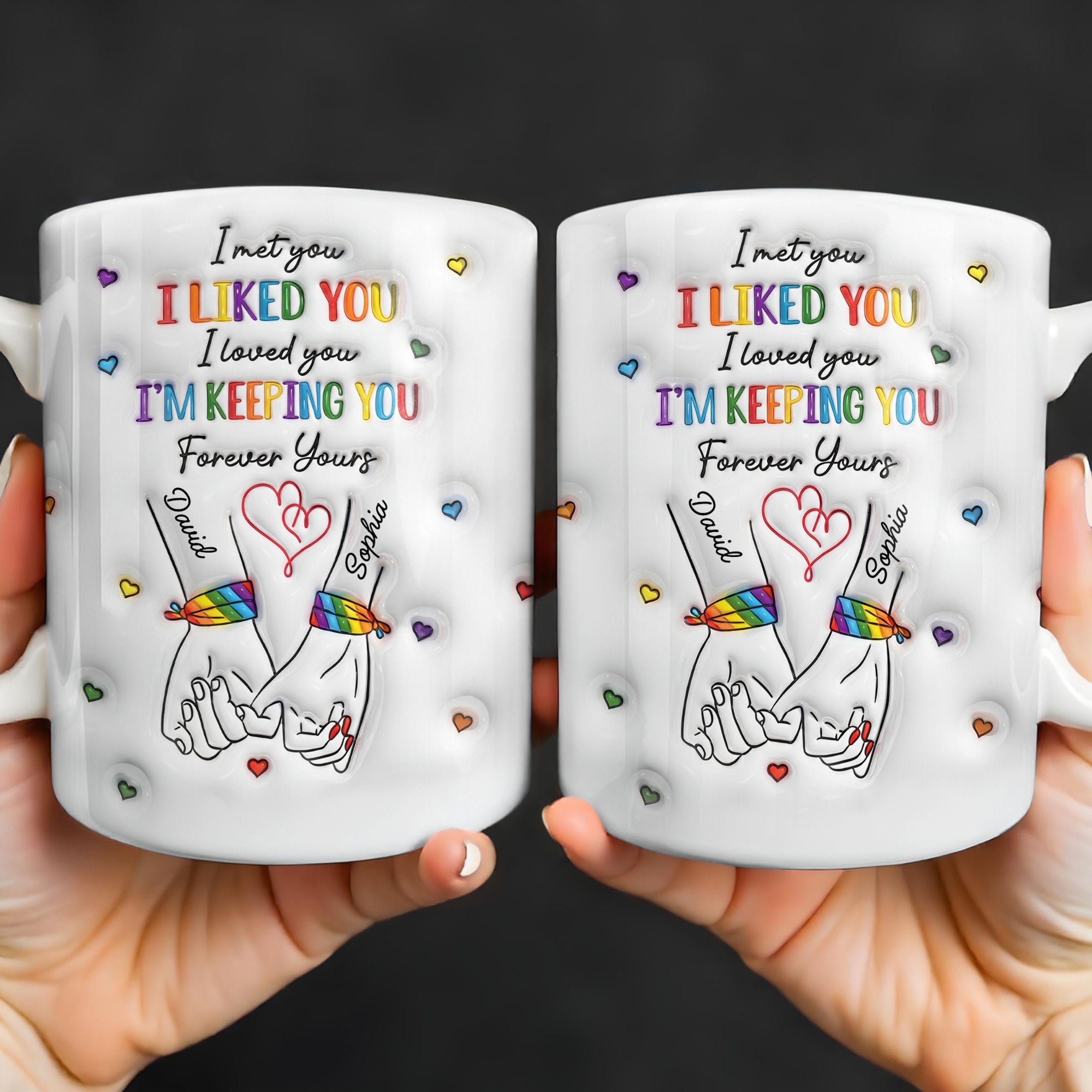 Personalized Edge-to-Edge Mug Custom Couples Gift Rainbow Love Edge-to-edge Mug GradoCreations
