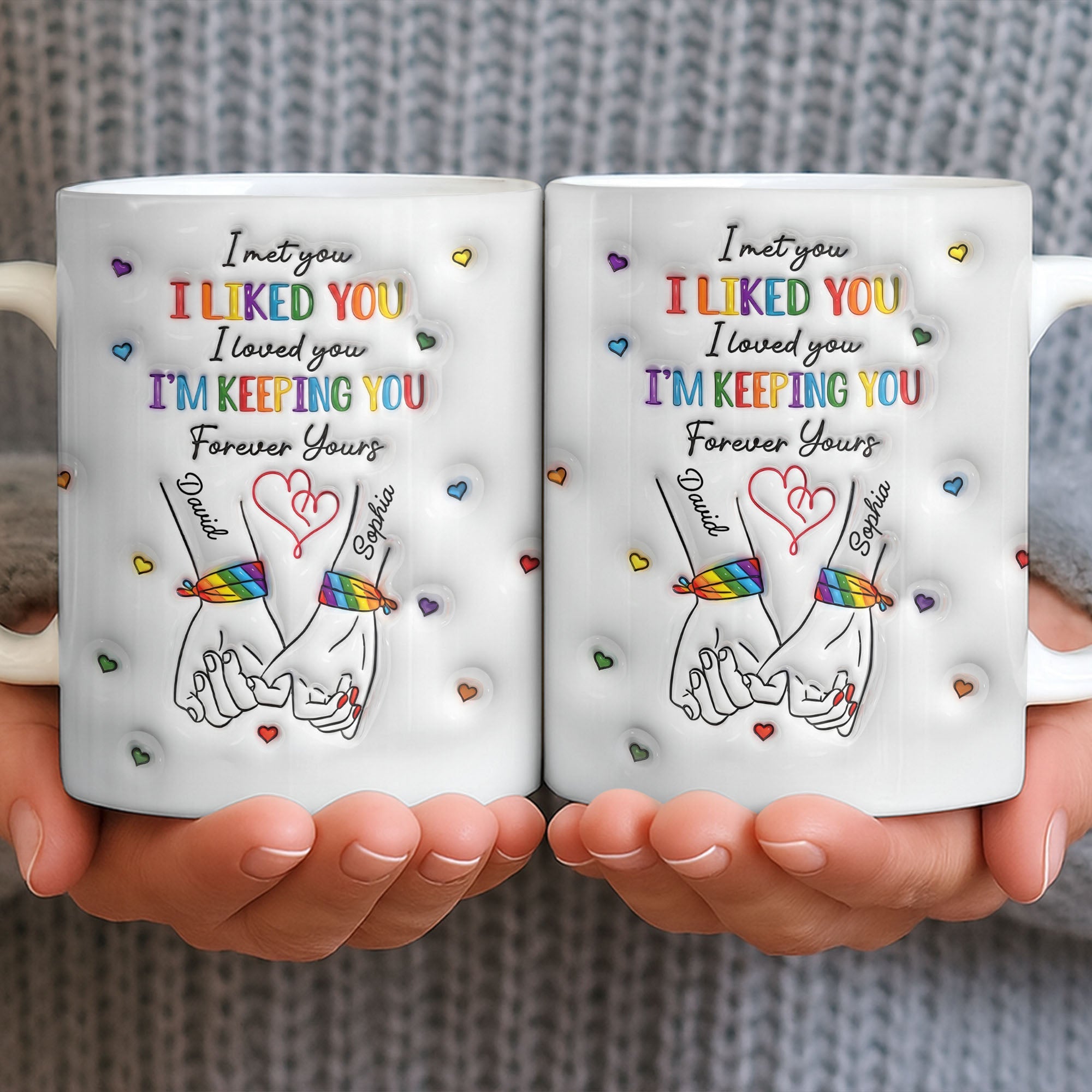 Personalized Edge-to-Edge Mug Custom Couples Gift Rainbow Love Edge-to-edge Mug GradoCreations