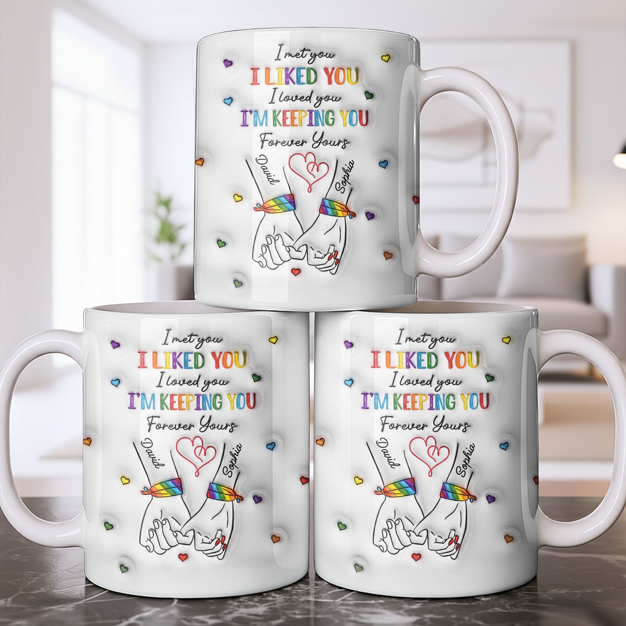 Personalized Edge-to-Edge Mug Custom Couples Gift Rainbow Love Edge-to-edge Mug GradoCreations