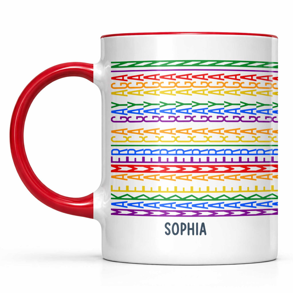 Personalized Accent Mug Custom Name Rainbow Pride Gift for Friends Accent Mug GradoCreations