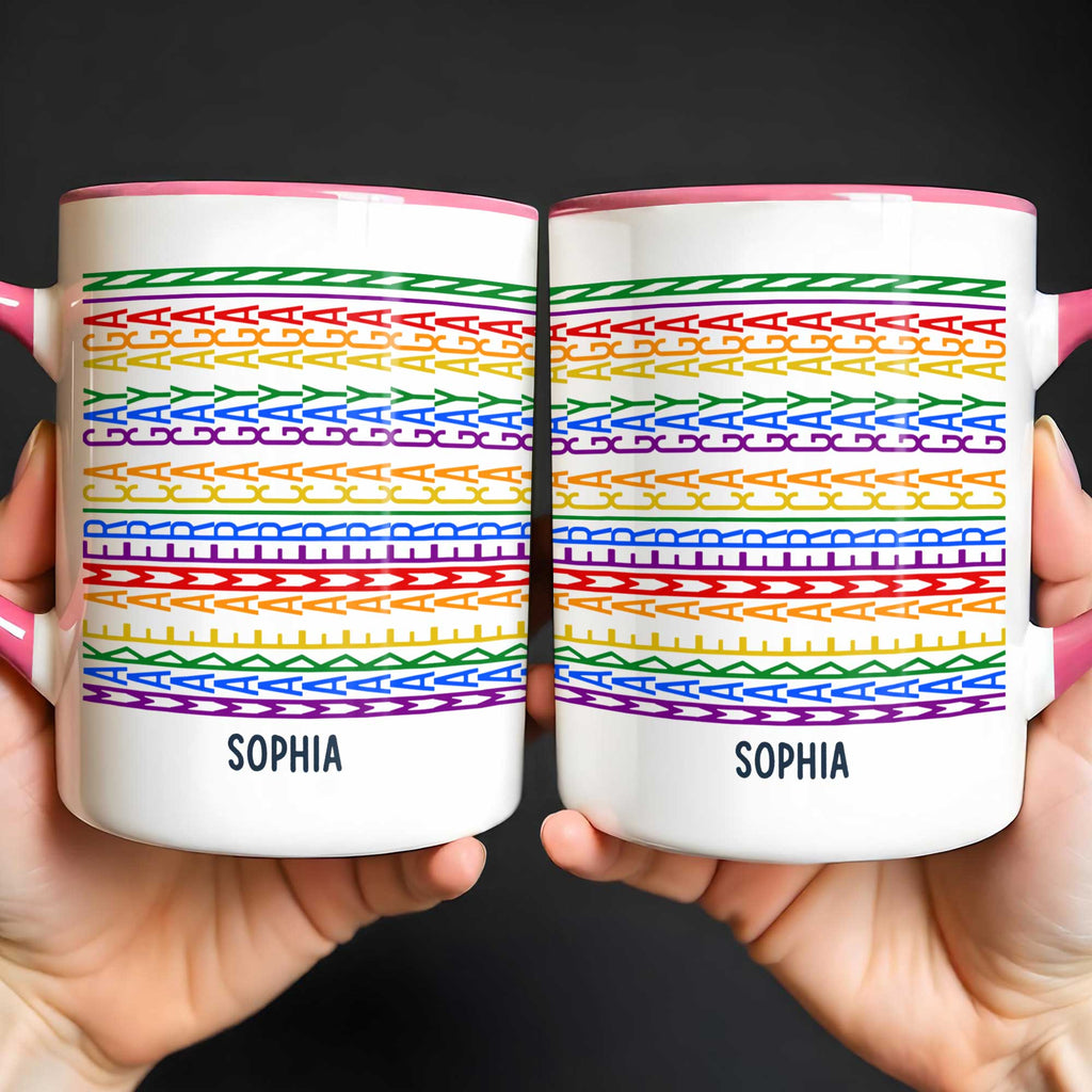 Personalized Accent Mug Custom Name Rainbow Pride Gift for Friends Accent Mug GradoCreations