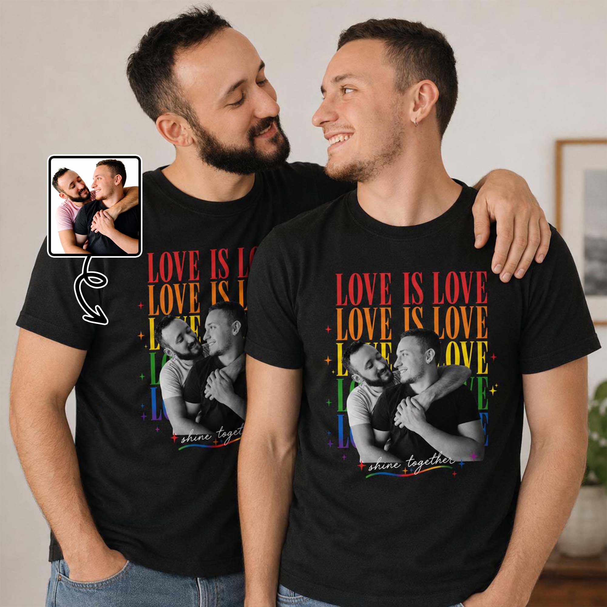 Personalized Custom Photo T-shirt Hoodie LGBT Pride Gift Shirt GradoCreations