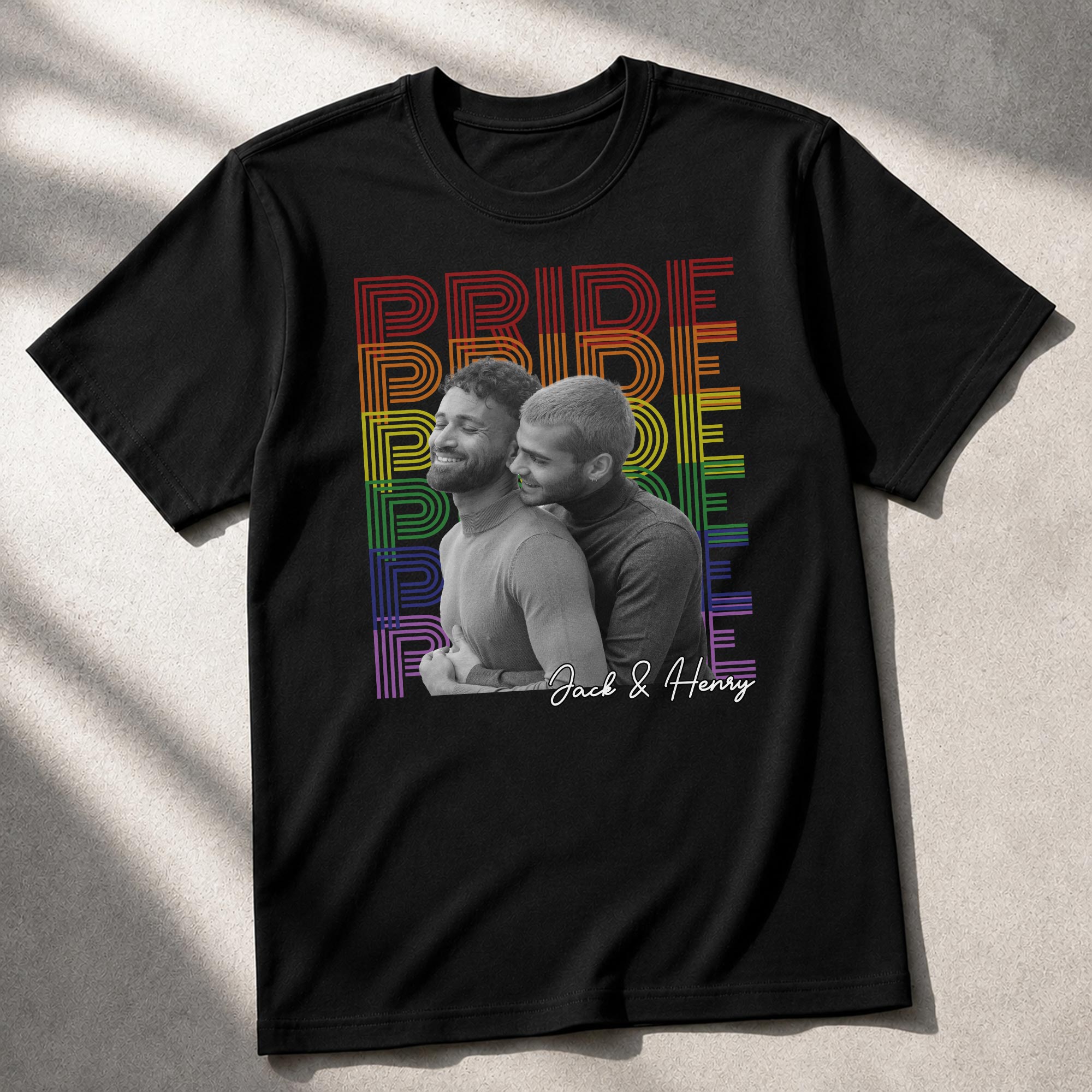 Personalized LGBT Couple Custom Photo T-shirt & Hoodie Gift Shirt GradoCreations