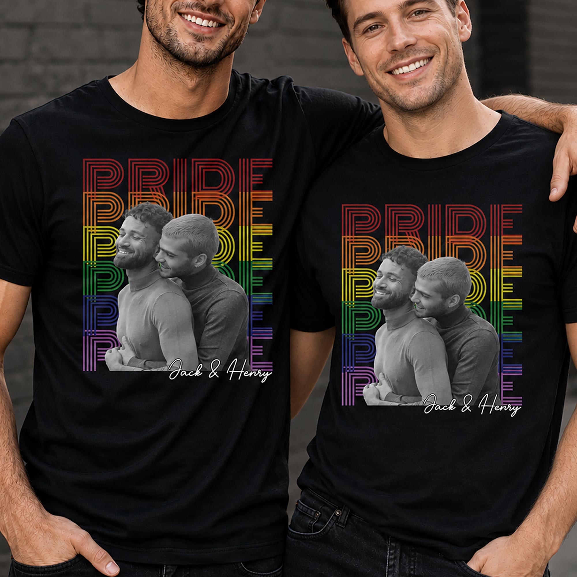 Personalized LGBT Couple Custom Photo T-shirt & Hoodie Gift Shirt GradoCreations