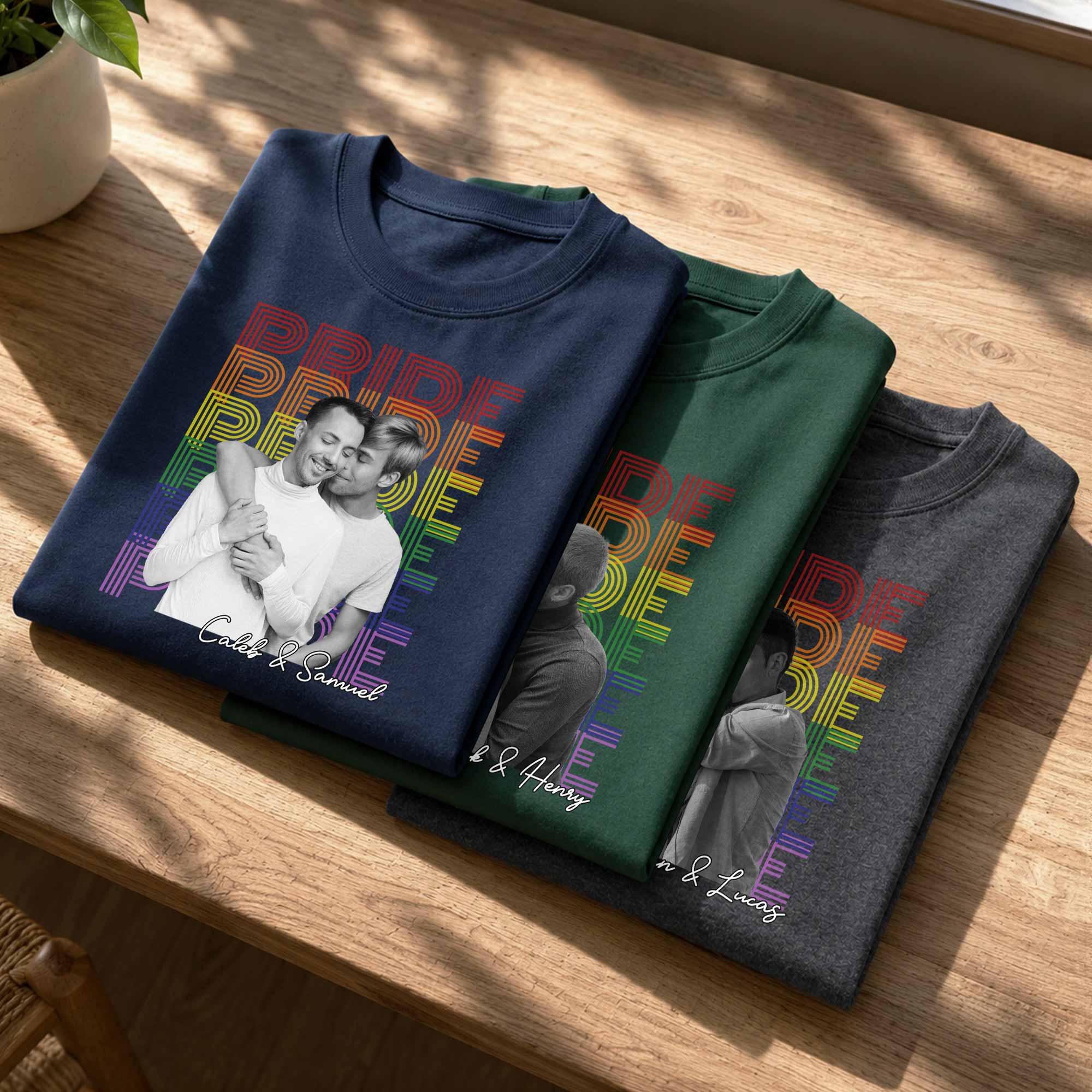 Personalized LGBT Couple Custom Photo T-shirt & Hoodie Gift Shirt GradoCreations