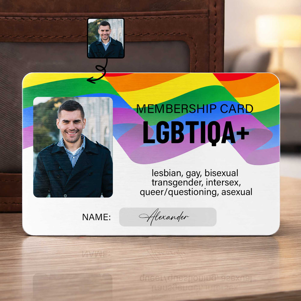 Personalized Rainbow Wallet Card Custom Photo Gift for LGBT Wallet Card GradoCreations