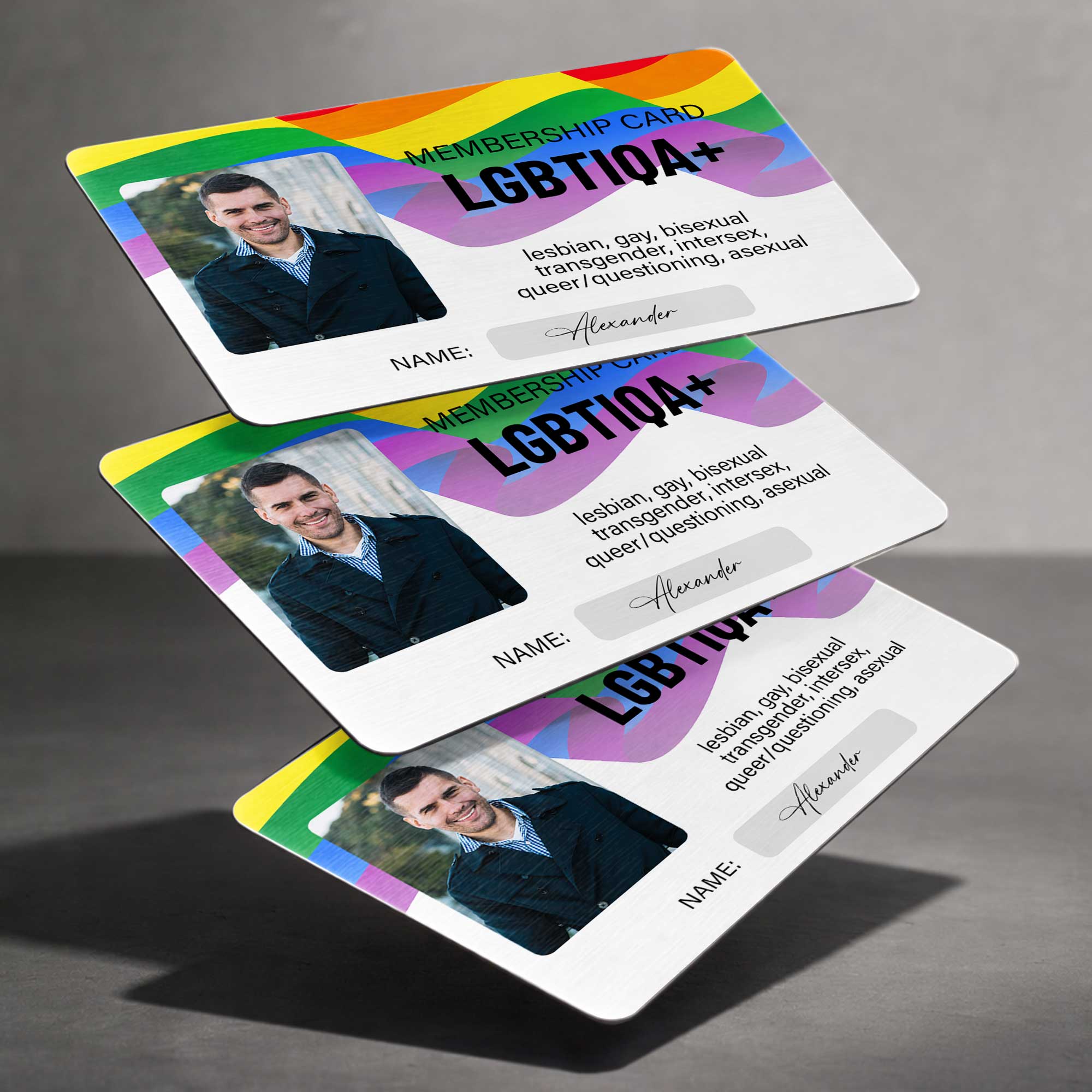 Personalized Rainbow Wallet Card Custom Photo Gift for LGBT Wallet Card GradoCreations