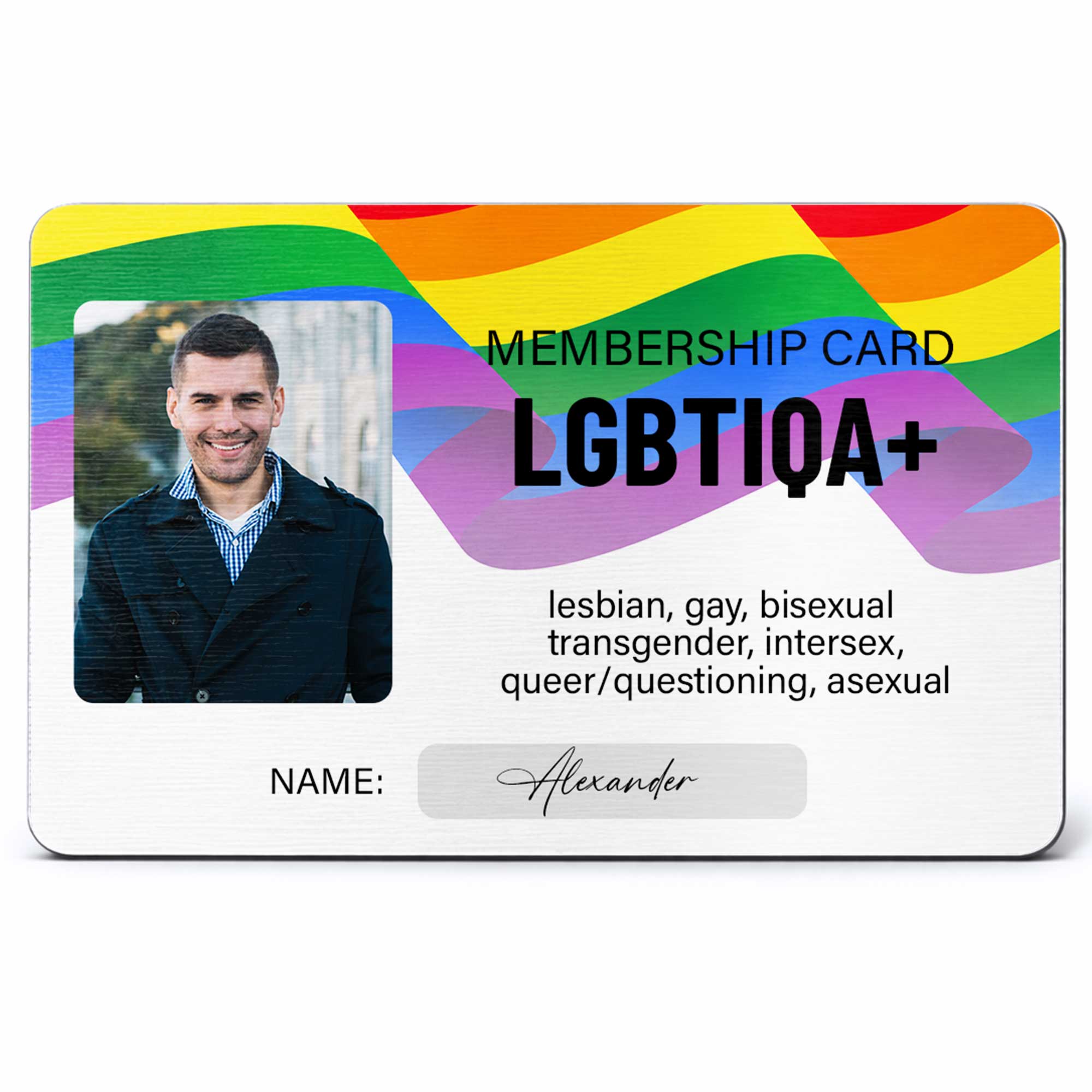 Personalized Rainbow Wallet Card Custom Photo Gift for LGBT Wallet Card GradoCreations