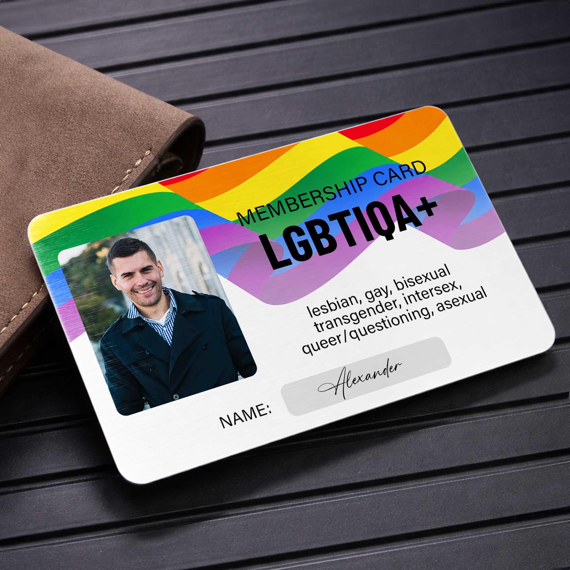 Personalized Rainbow Wallet Card Custom Photo Gift for LGBT Wallet Card GradoCreations
