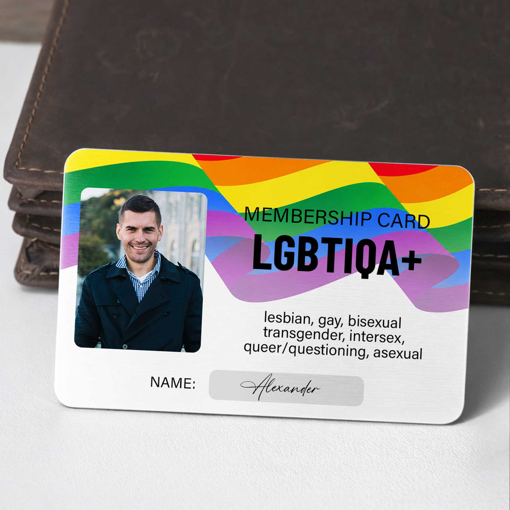 Personalized Rainbow Wallet Card Custom Photo Gift for LGBT Wallet Card GradoCreations