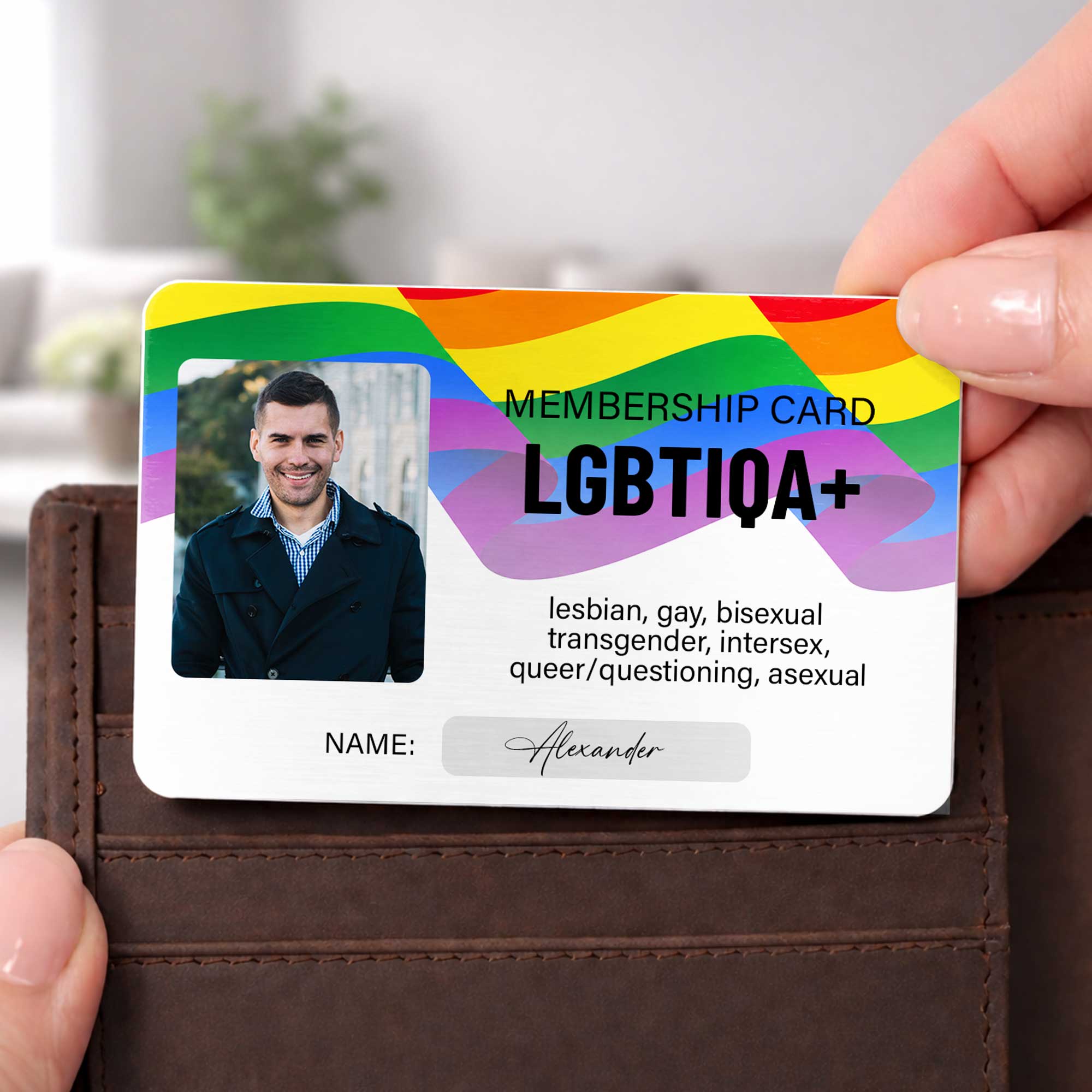 Personalized Rainbow Wallet Card Custom Photo Gift for LGBT Wallet Card GradoCreations