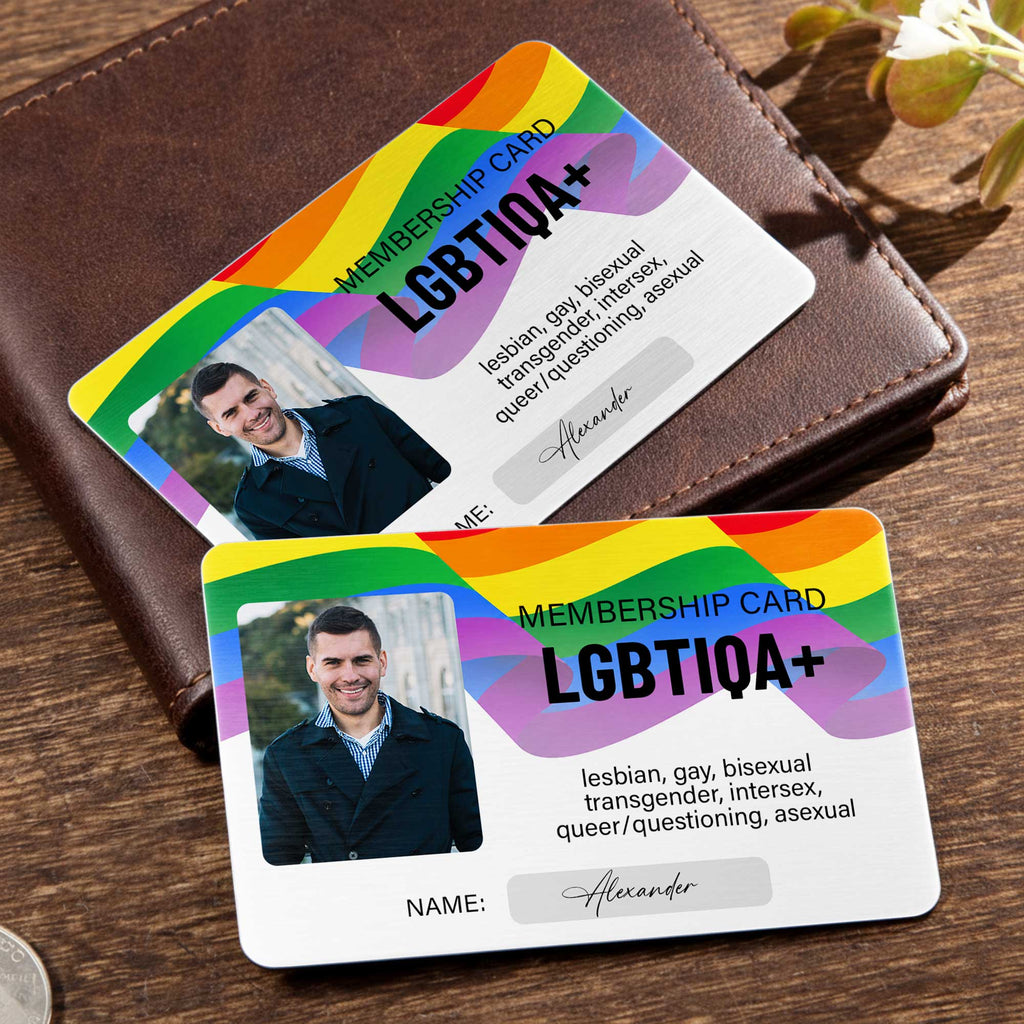 Personalized Rainbow Wallet Card Custom Photo Gift for LGBT Wallet Card GradoCreations